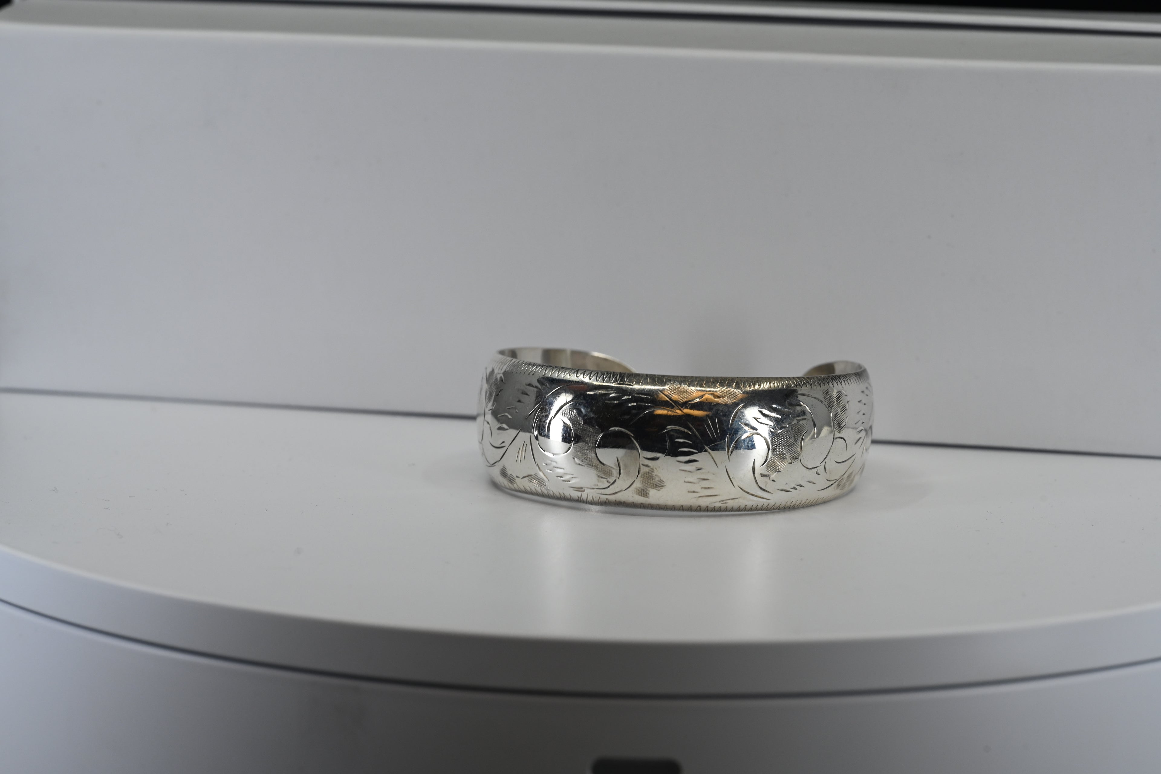 Engraved Sterling Silver Cuff Bracelet