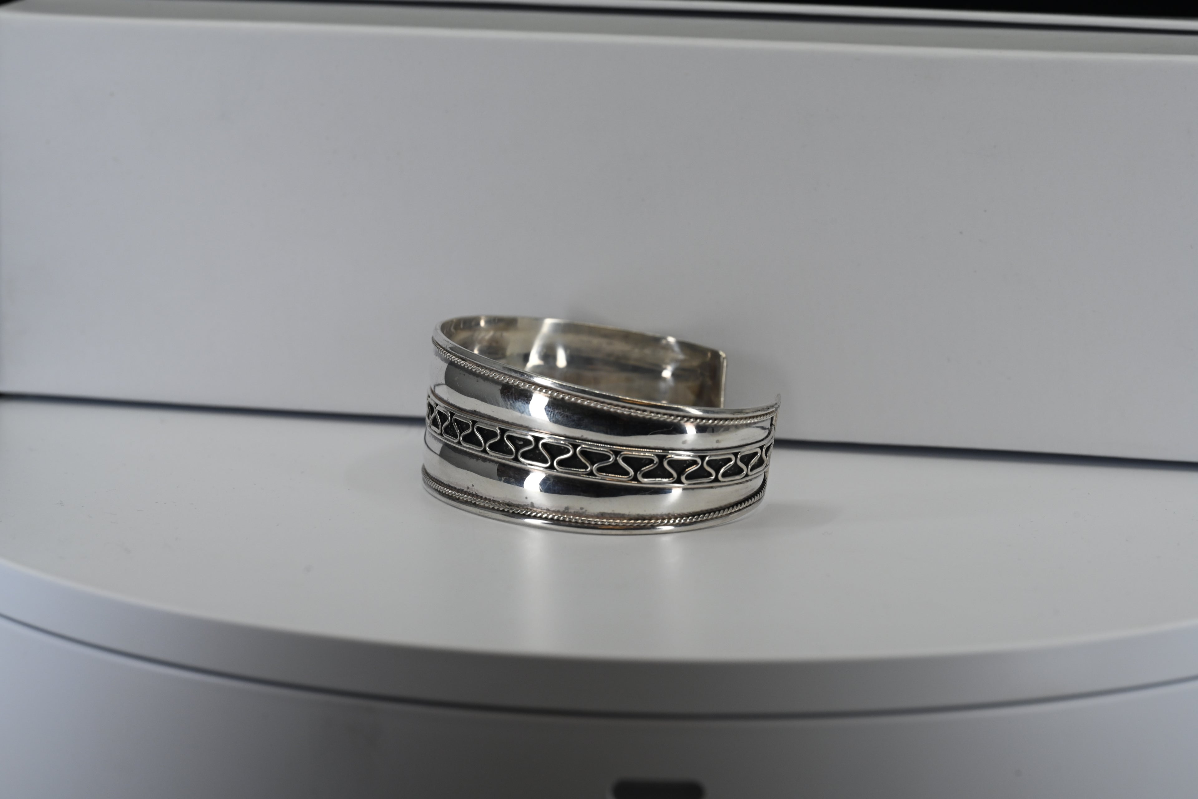 Sterling Silver Cuff Bracelet with Design