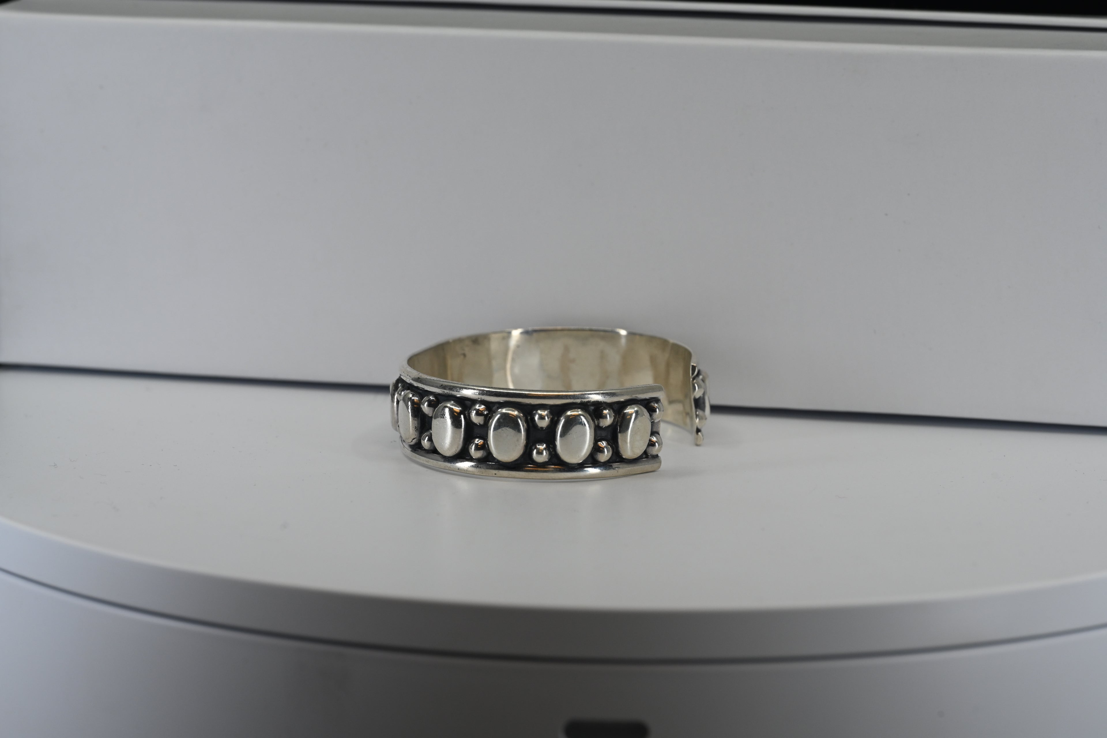 Studded Sterling Silver Cuff Bracelet