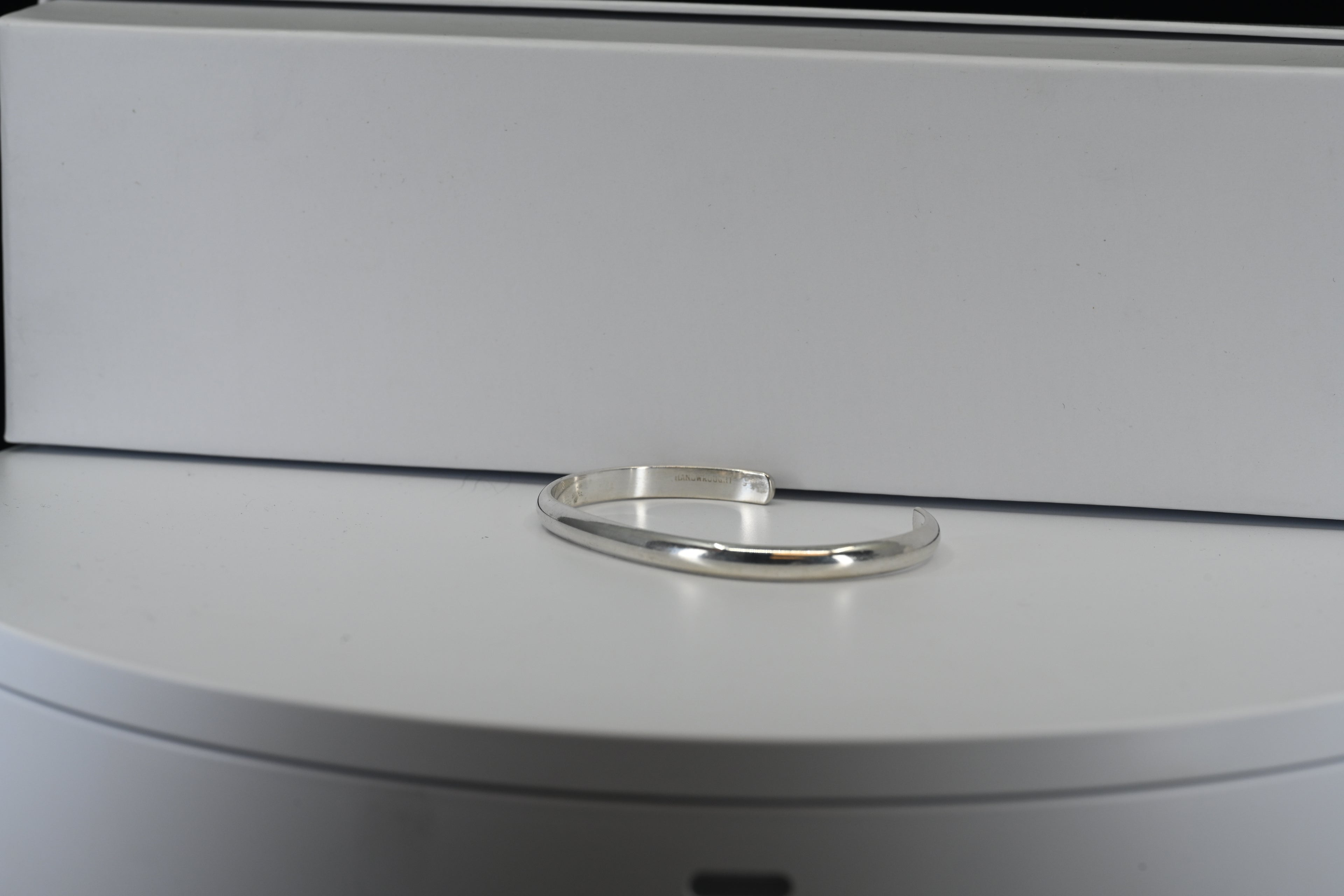 Half Round Sterling Silver Cuff Bracelet