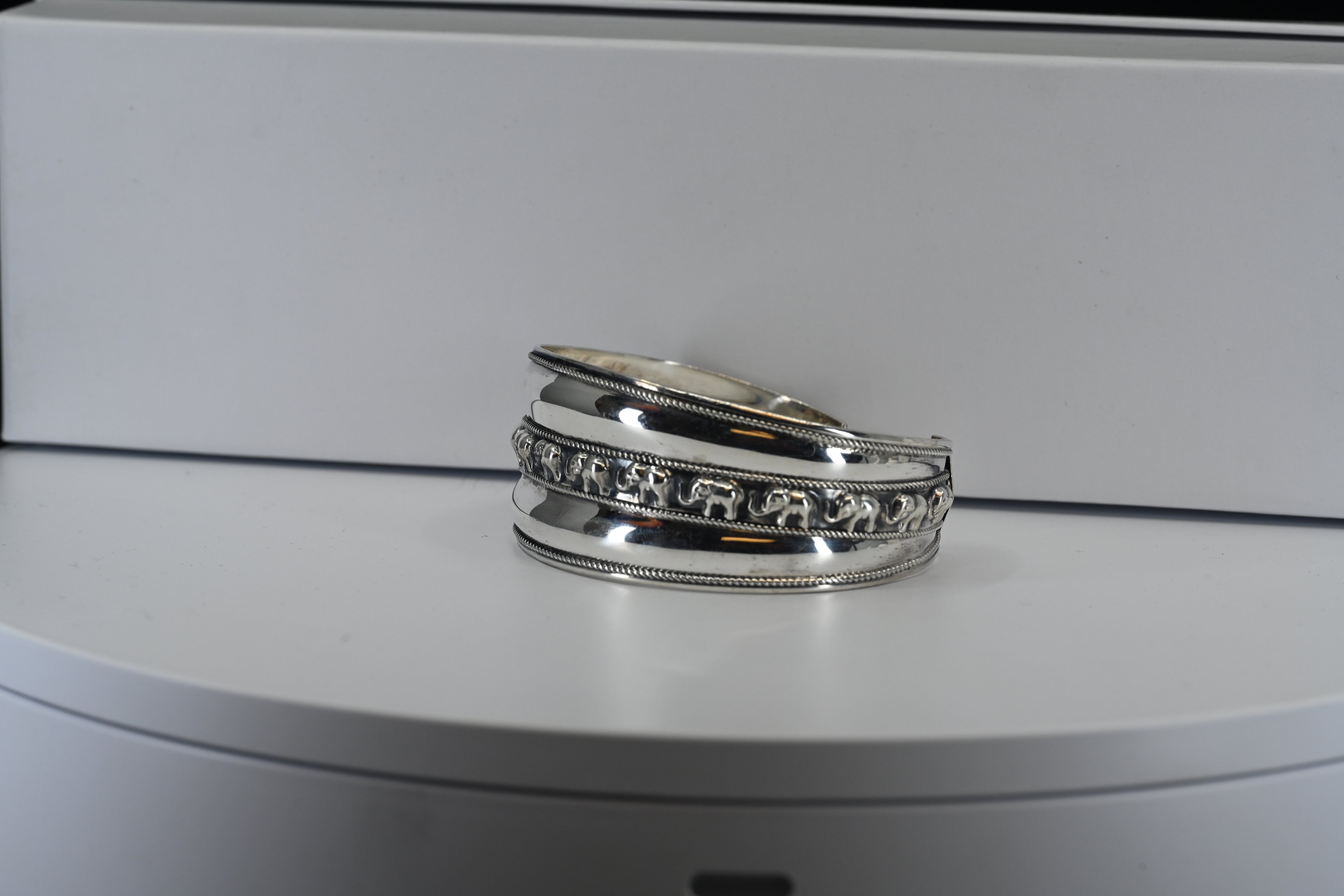 Elephant Sterling Silver Cuff Bracelet