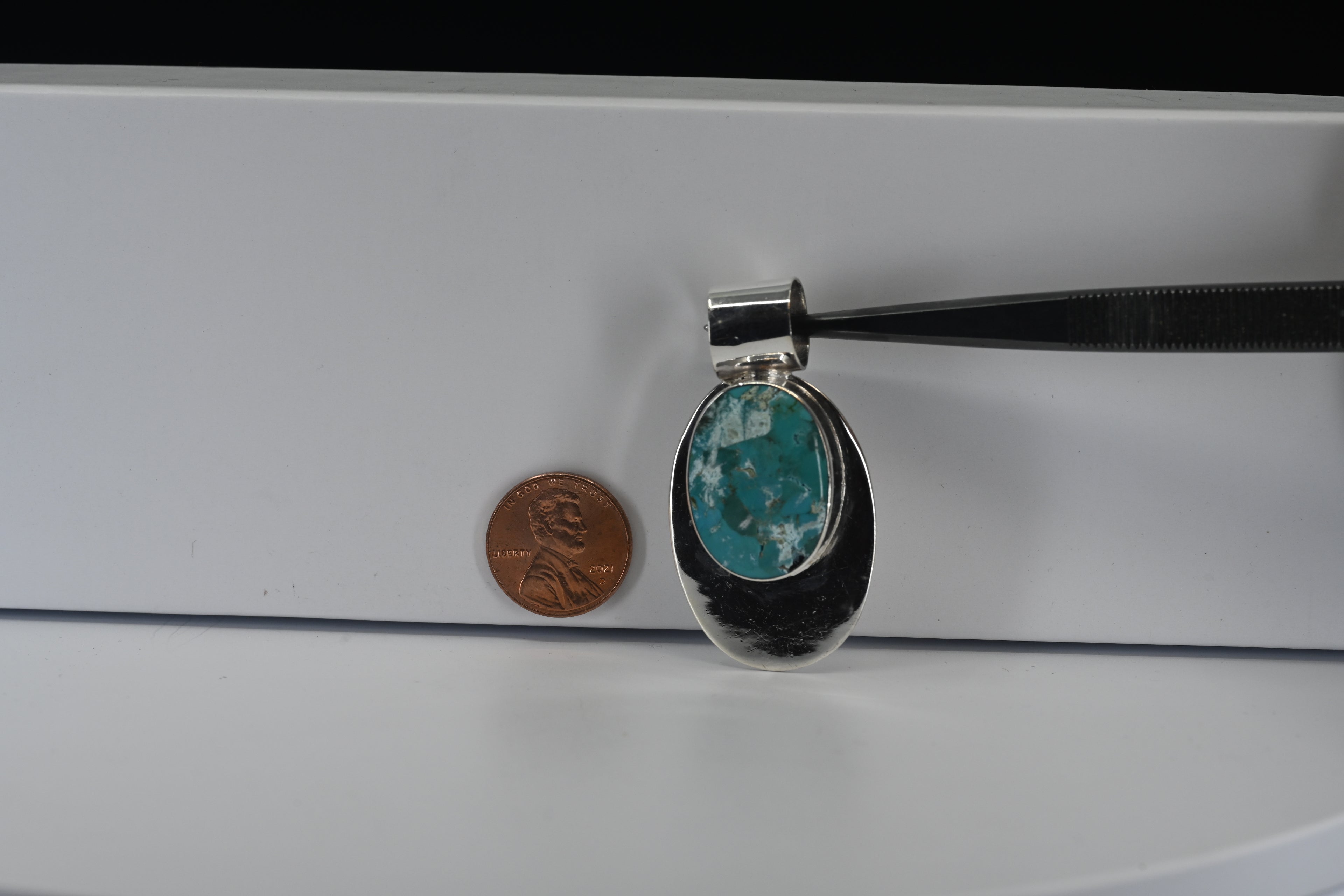 Sterling Silver Oval Turquoise Stone Pendant