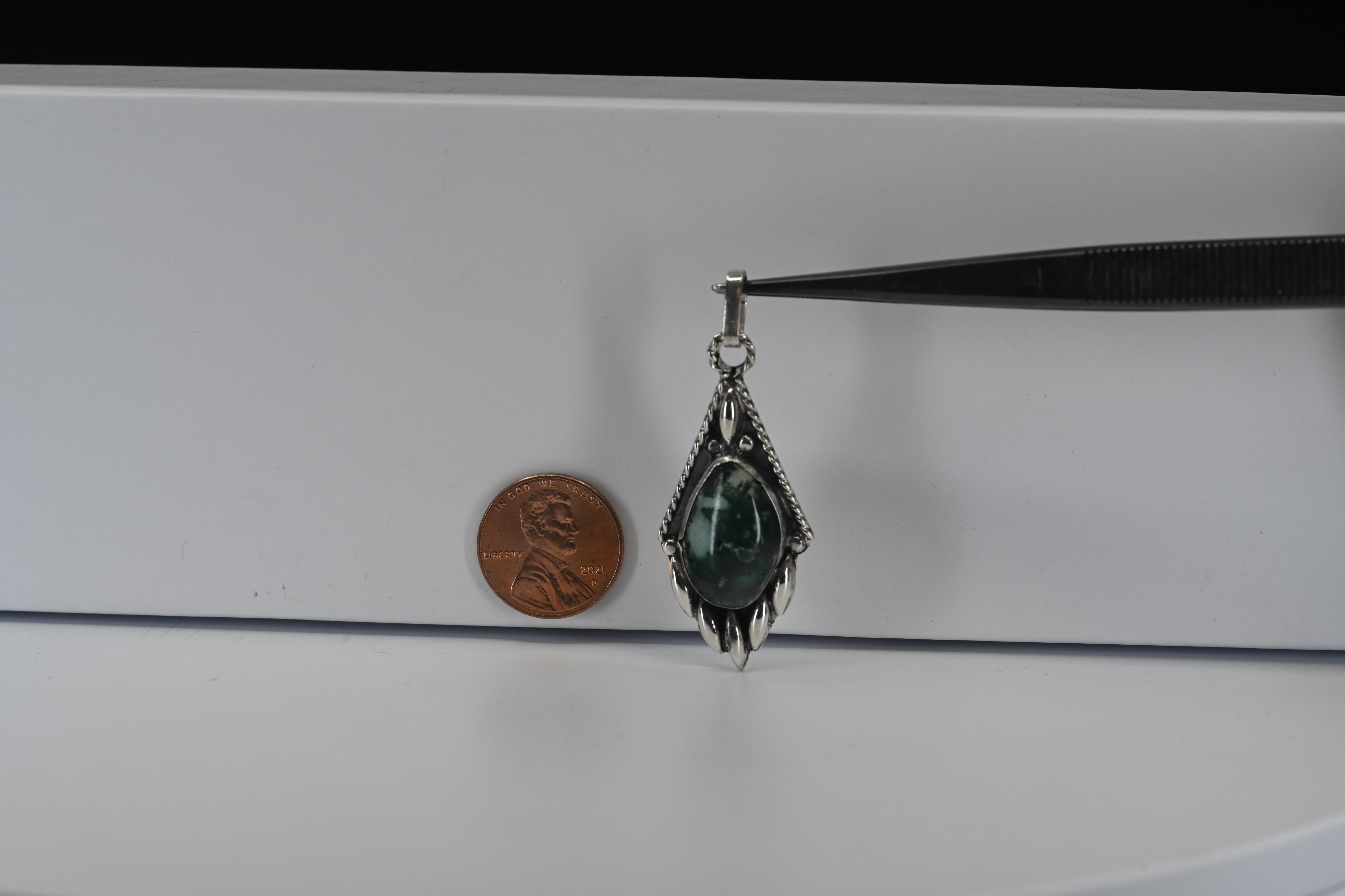 Sterling Silver Green Stone Pendant