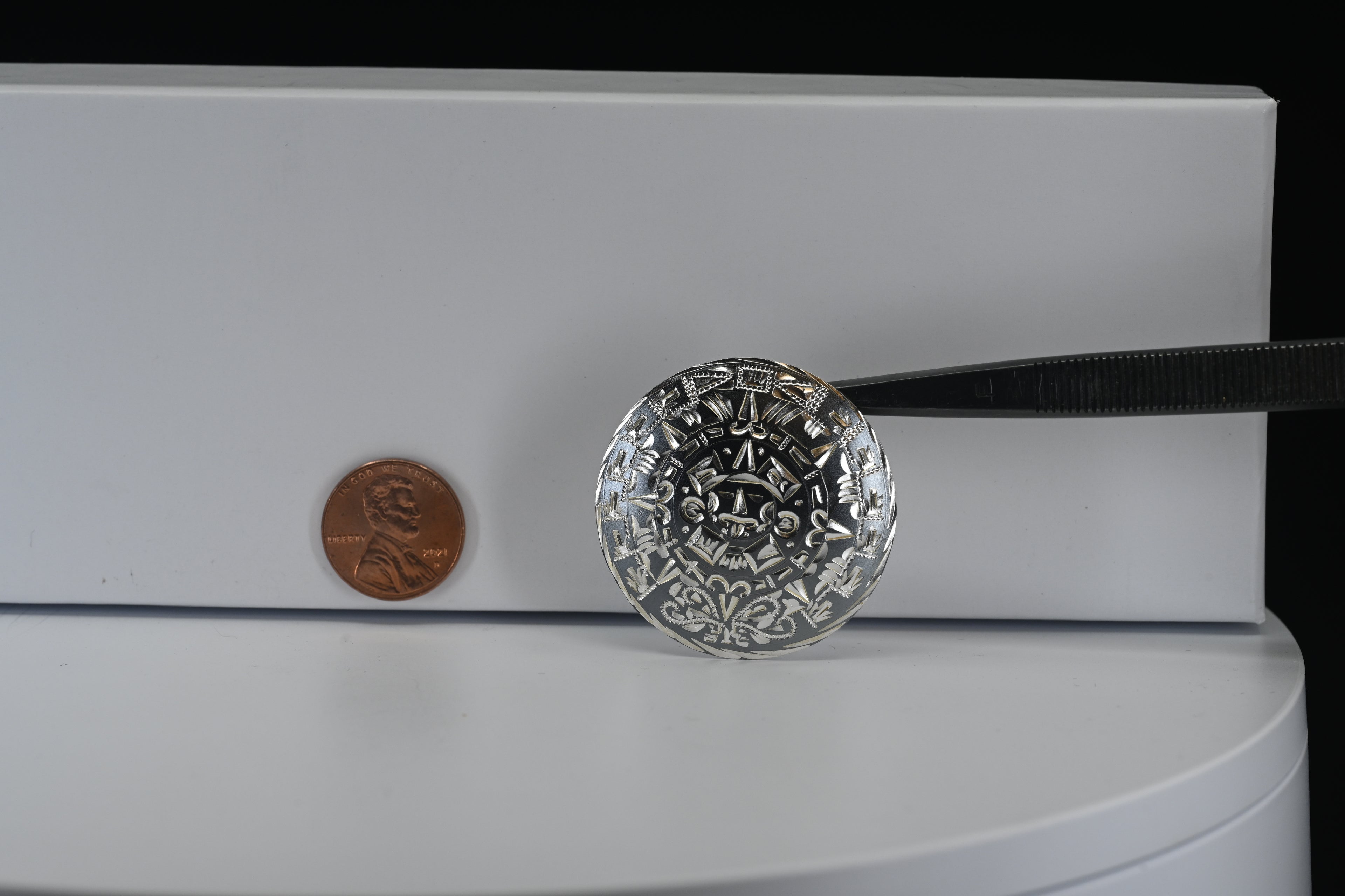 Sterling Silver Round Engraved Pendant