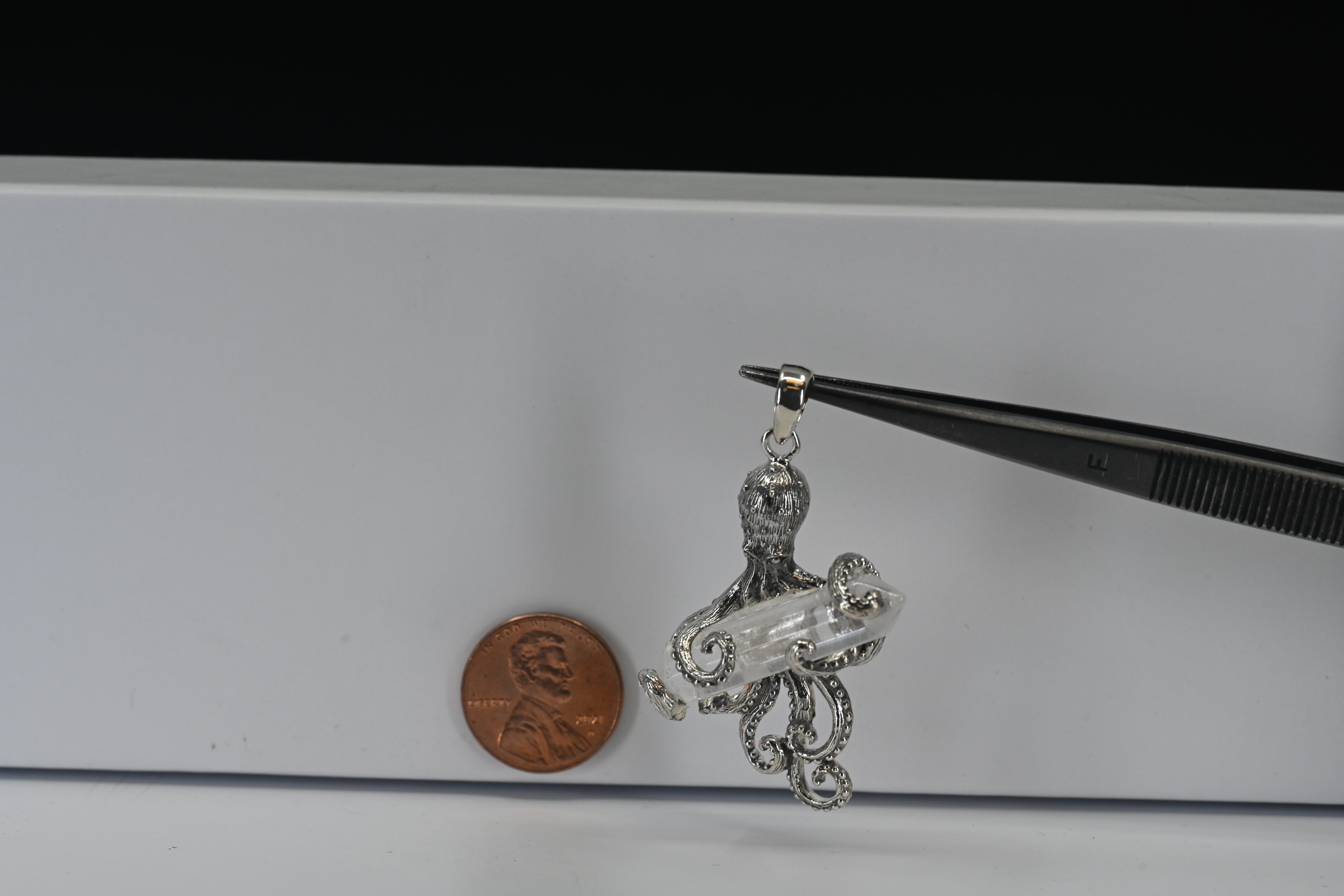 Sterling Silver Octopus Quartz Pendant