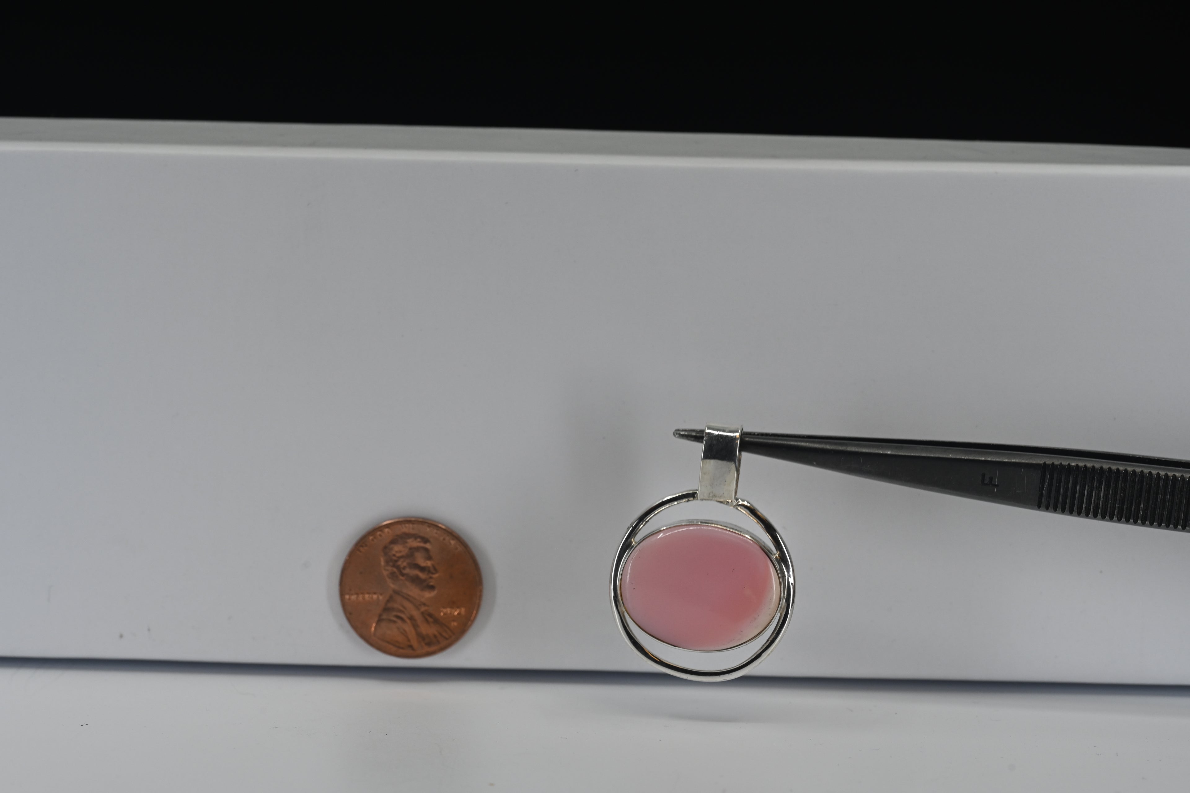 Sterling Silver Oval Pink Pendant