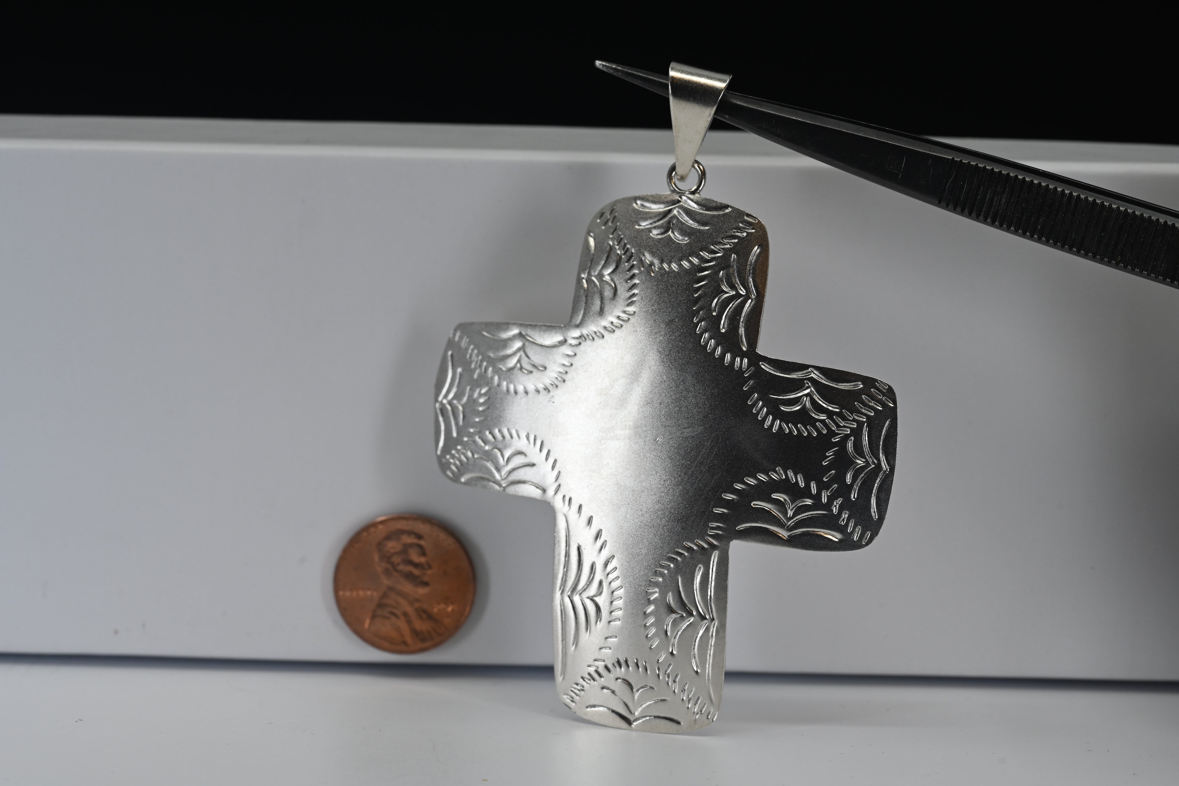Sterling Silver Engraved Cross Pendant