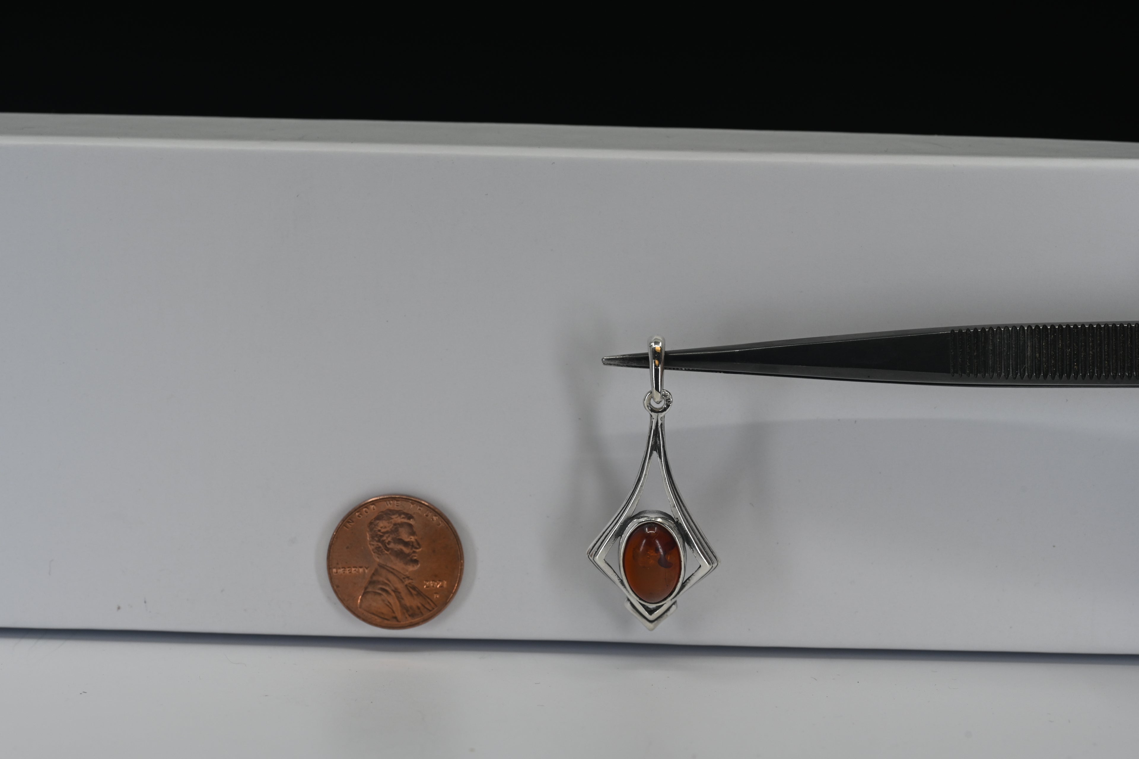 Sterling Silver Oval Copal Pendant