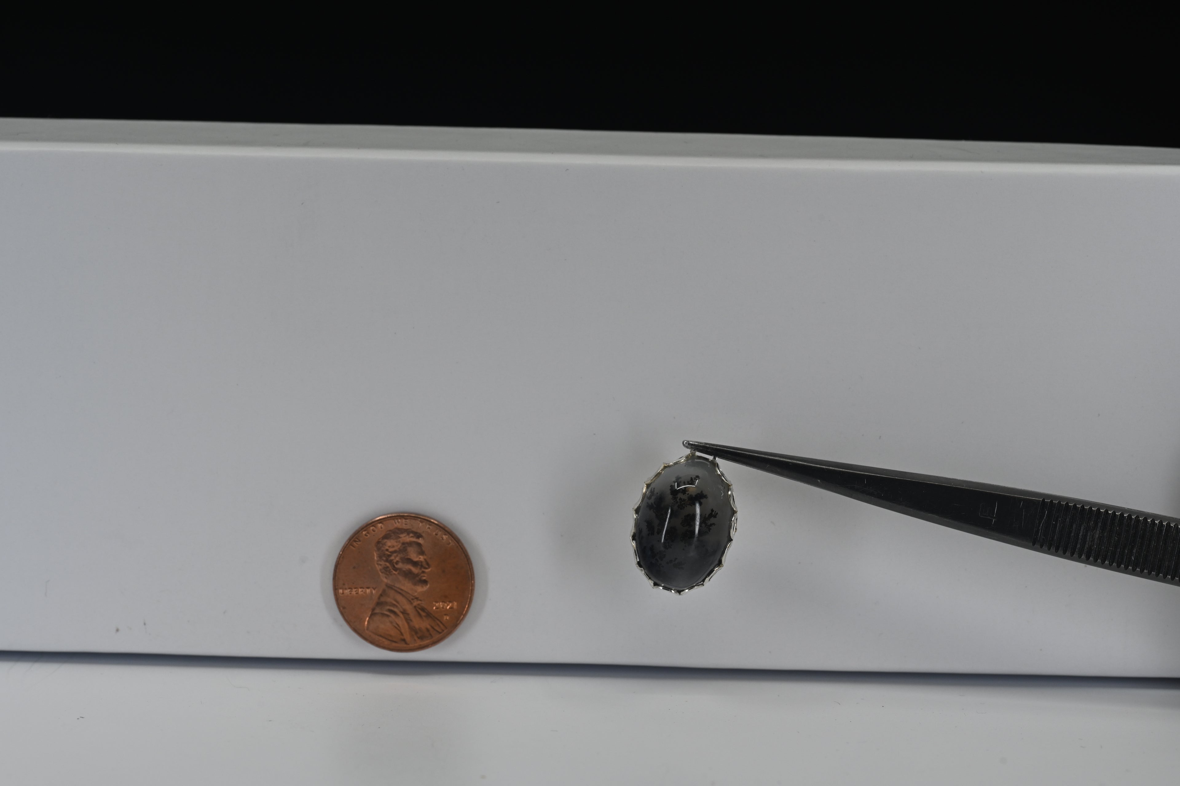 Sterling Silver Black Floral Pendant