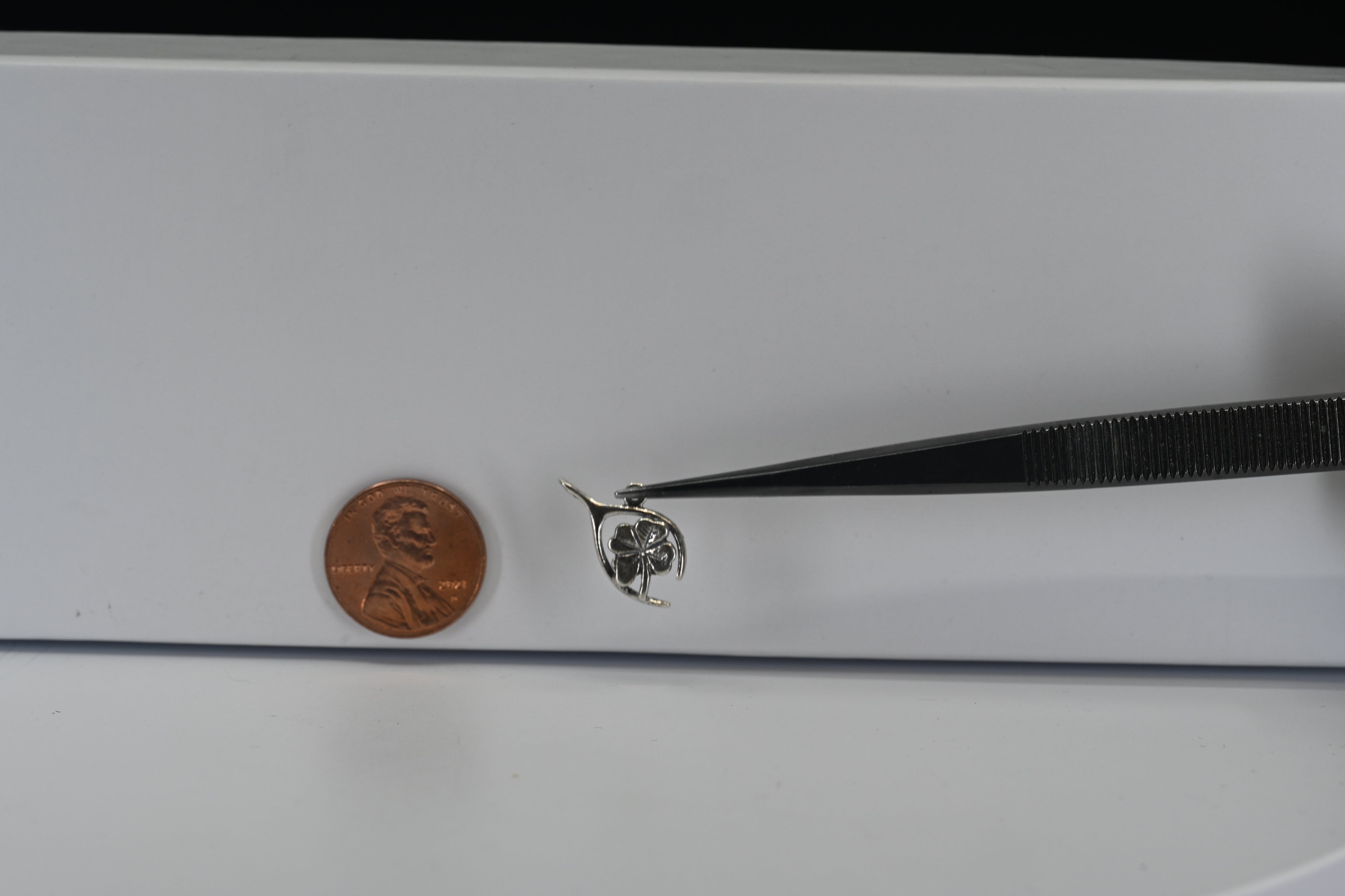 Sterling Silver Wishbone and Four Leaf Clover Charm