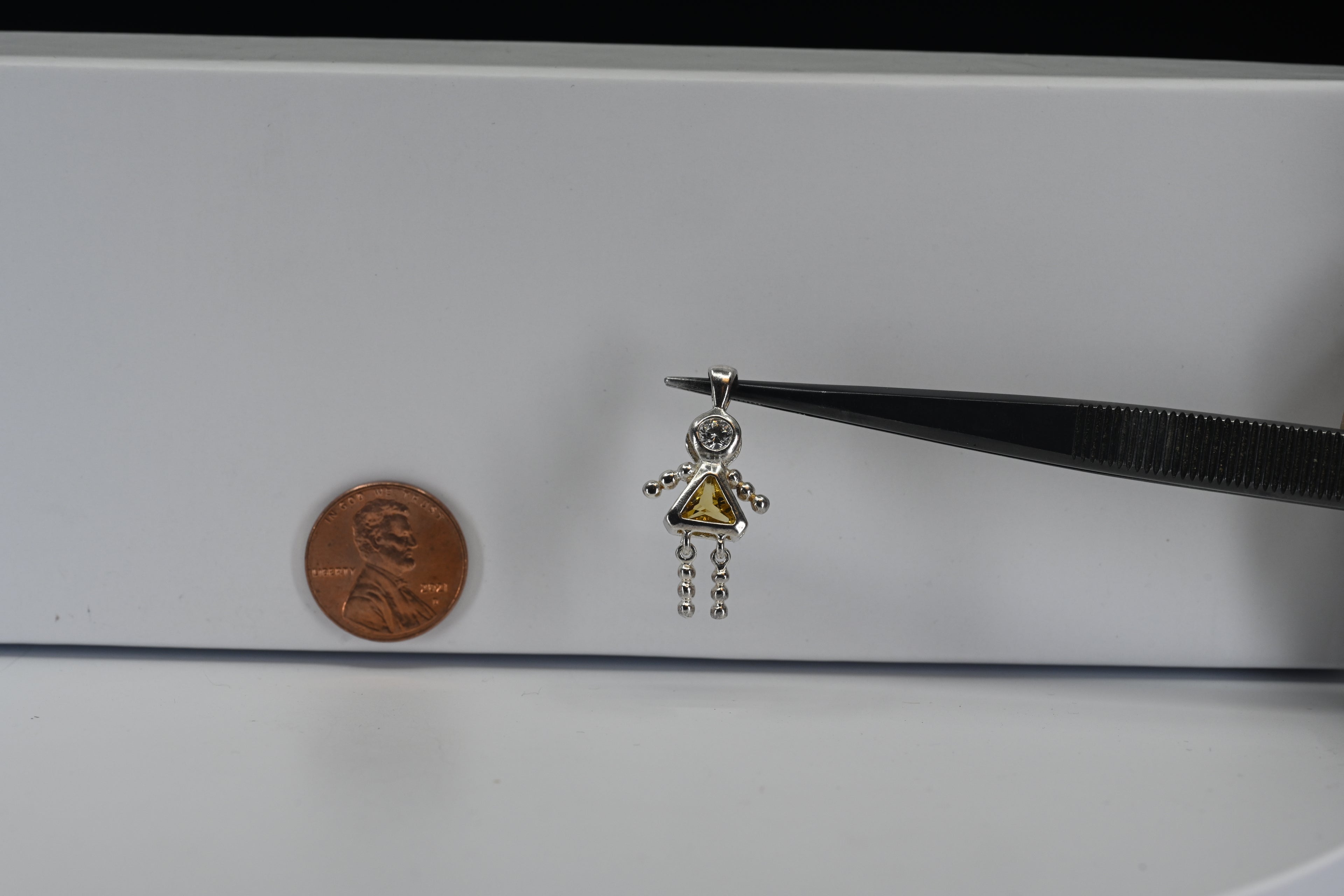 Sterling Silver November Birthstone Girl Pendant