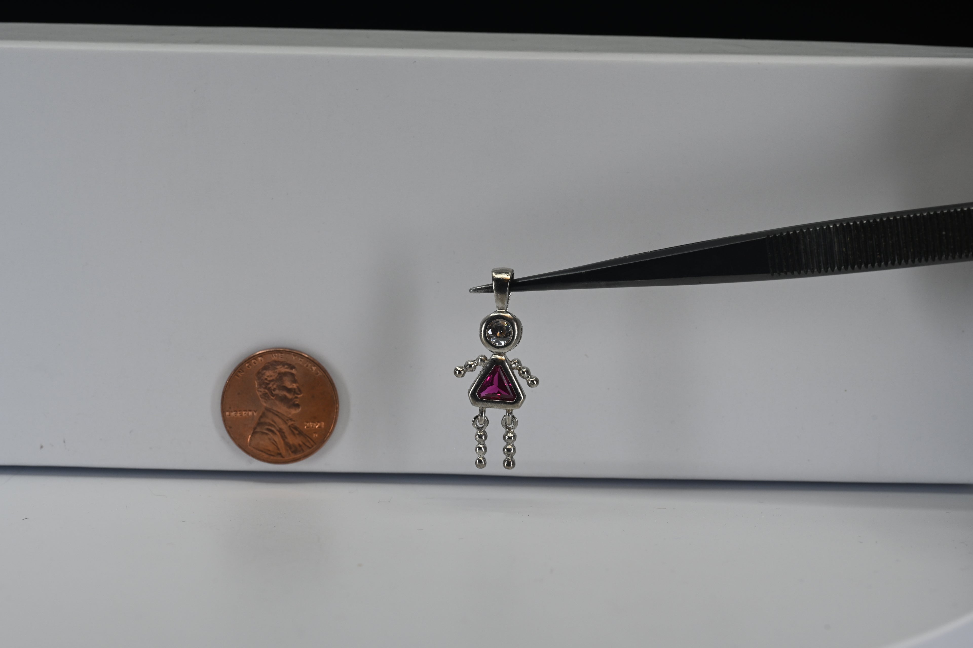 Sterling Silver July Birthstone Girl Pendant