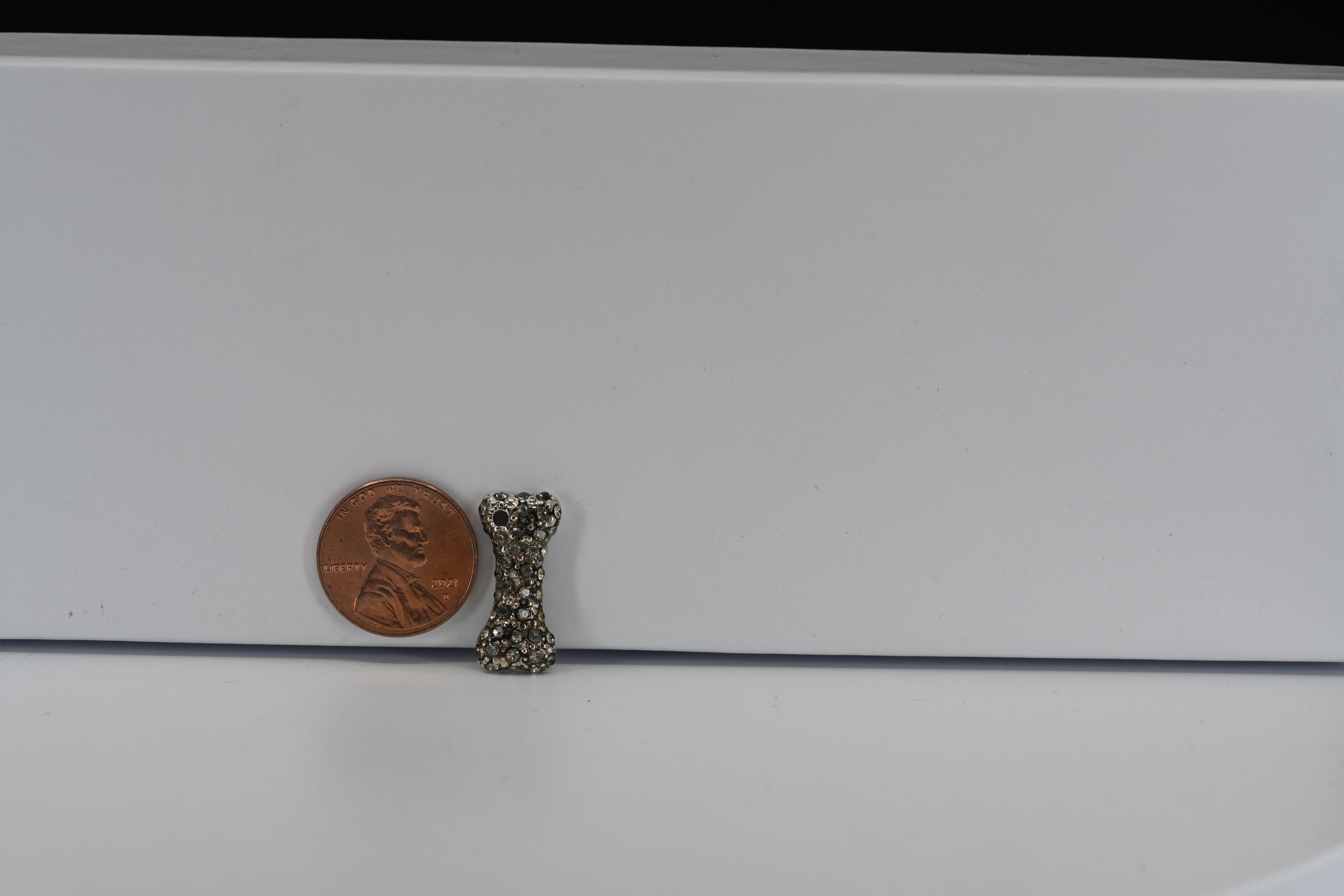 Sterling Silver Rhinestone Bone Charm