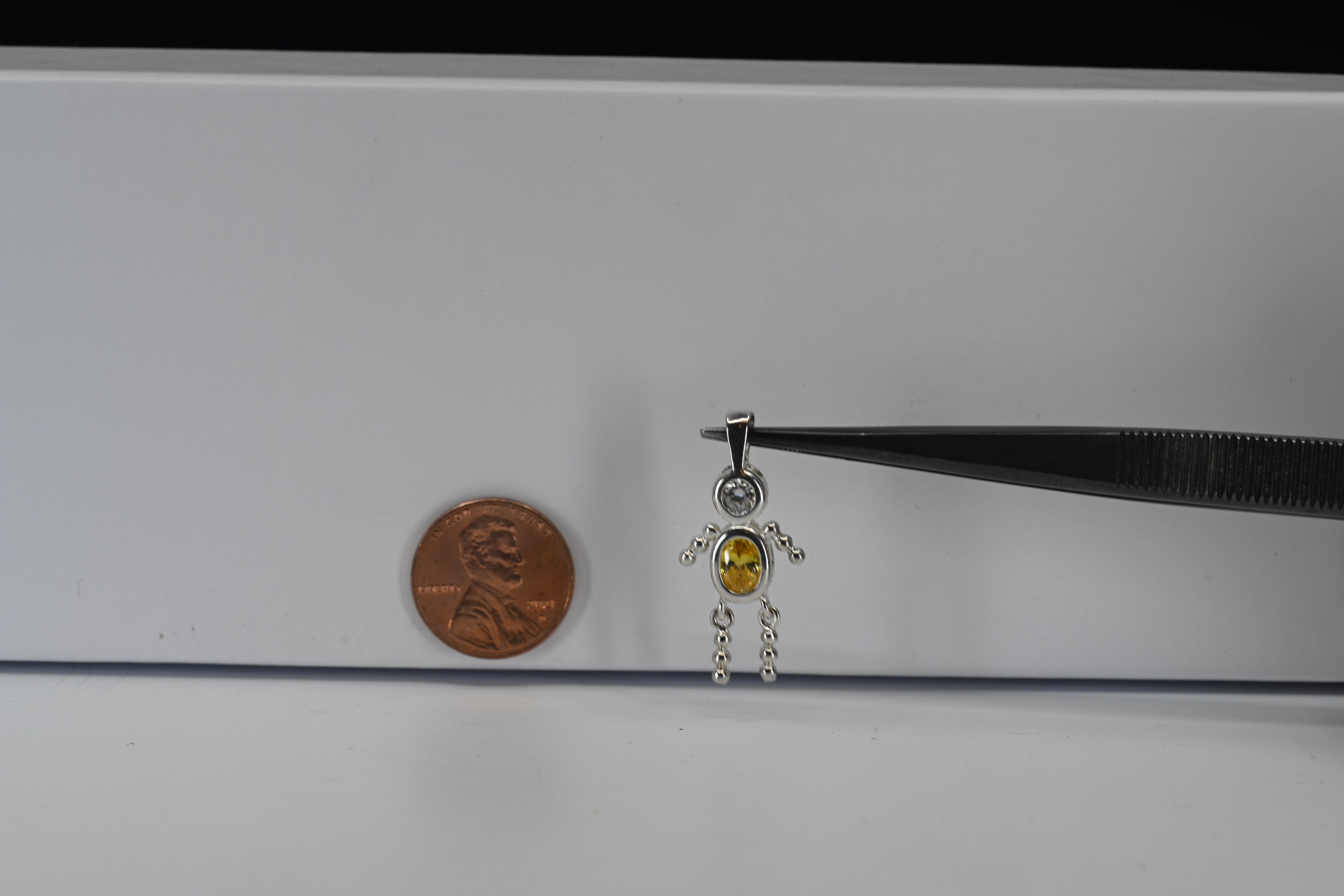 Sterling Silver November Birthstone Boy Pendant
