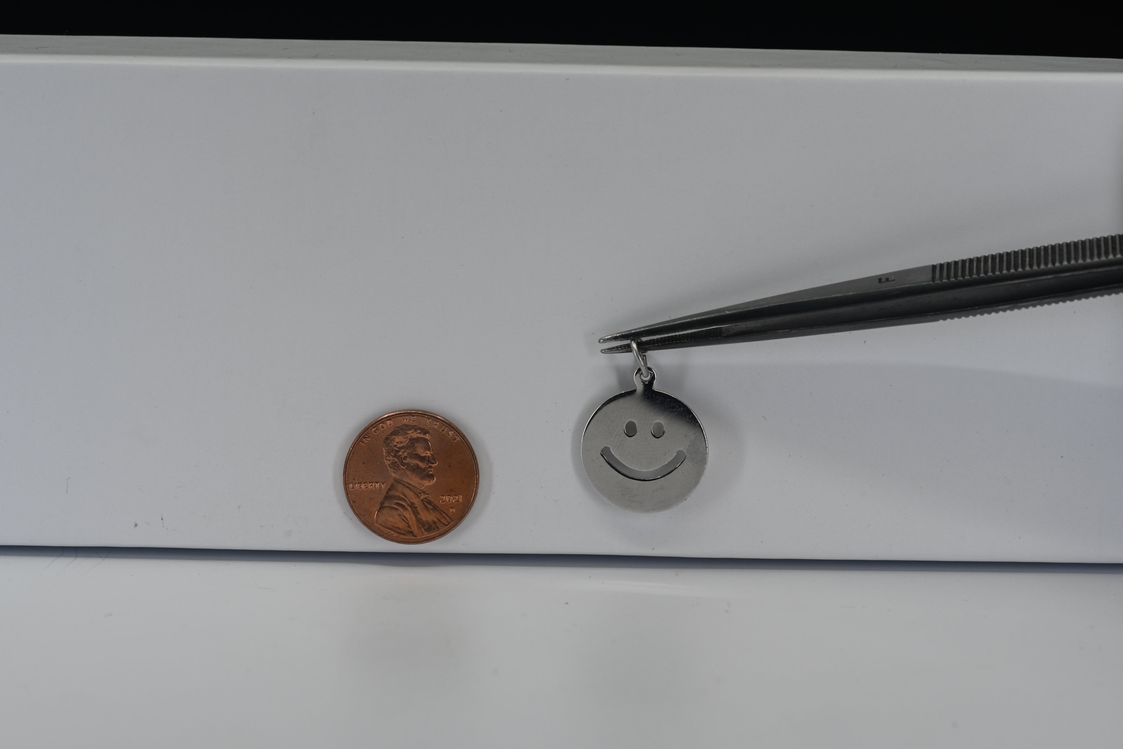 Sterling Silver Round Smile Charm