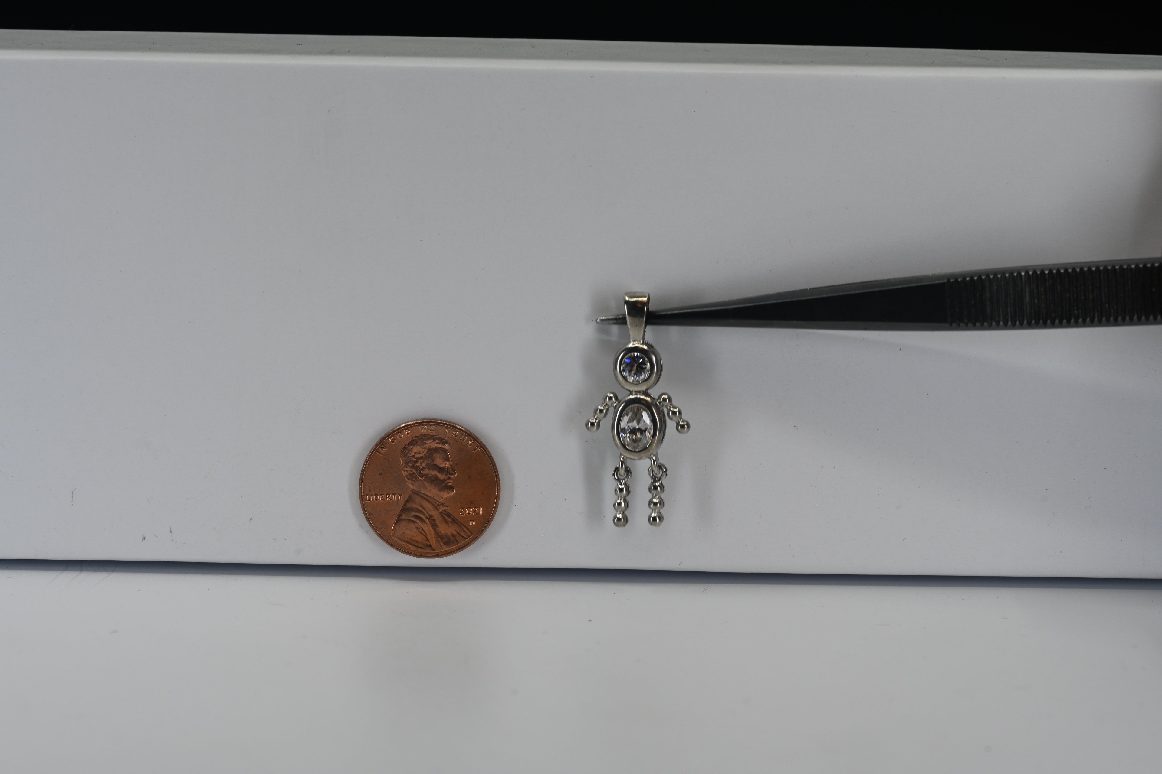 Sterling Silver April Birthstone Boy Pendant