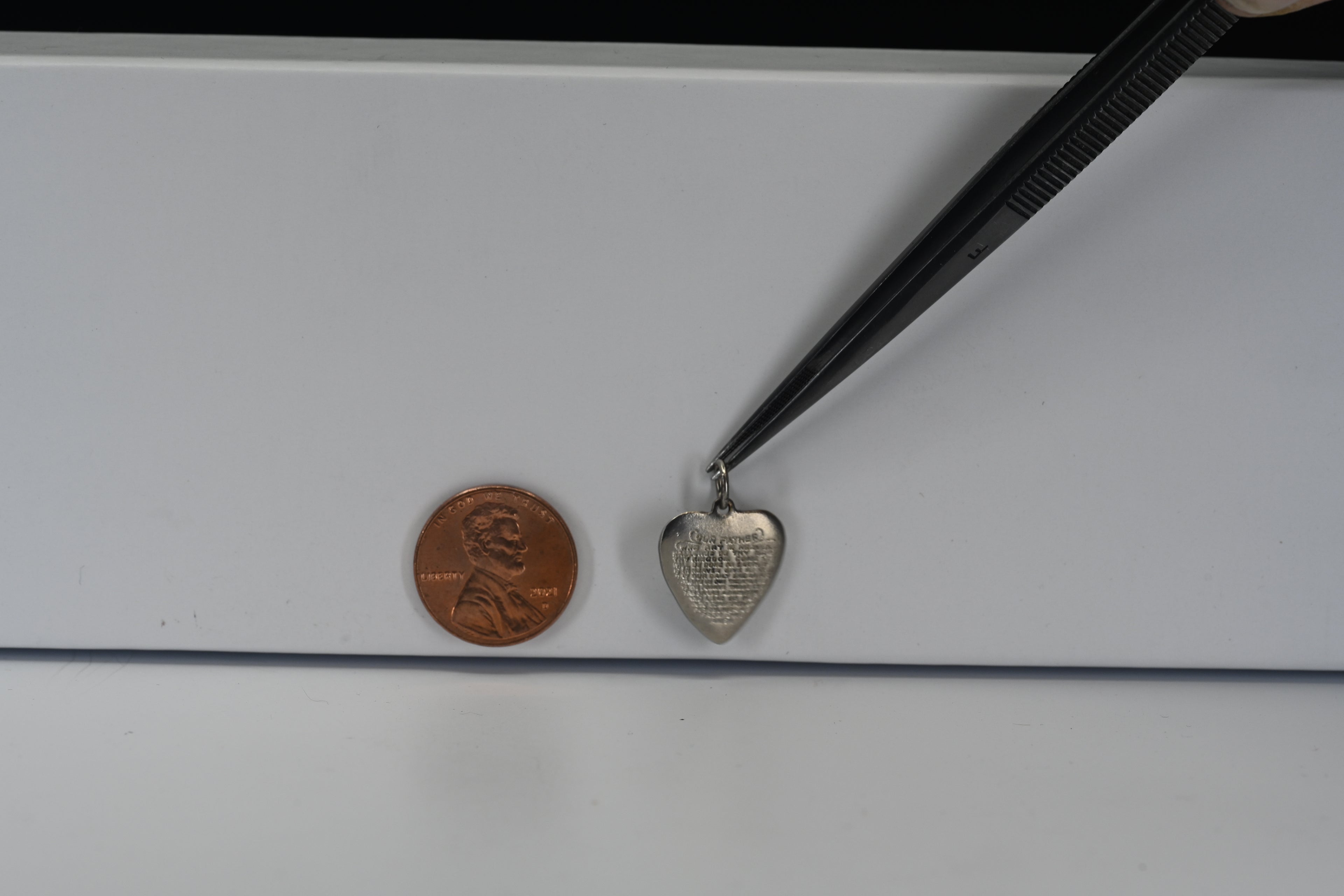 Sterling Silver Heart With The Lords Prayer Charm