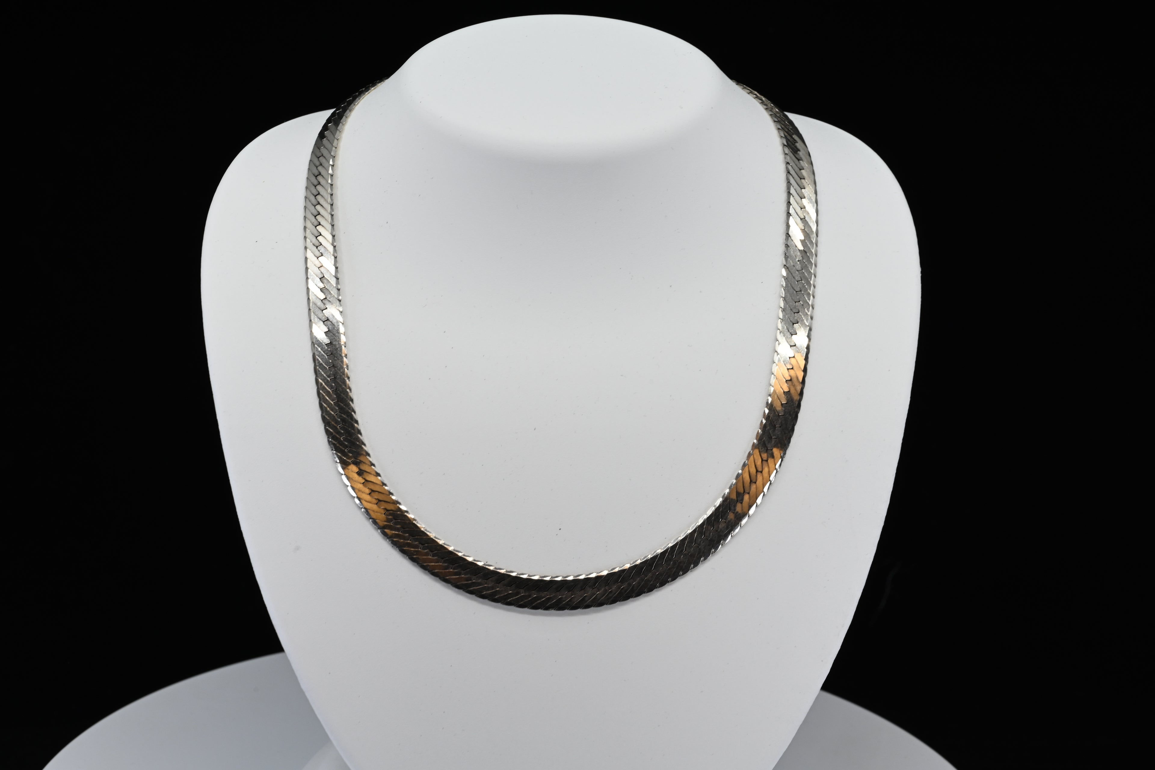 Sterling Silver Herringbone Chain Lobster Clasp