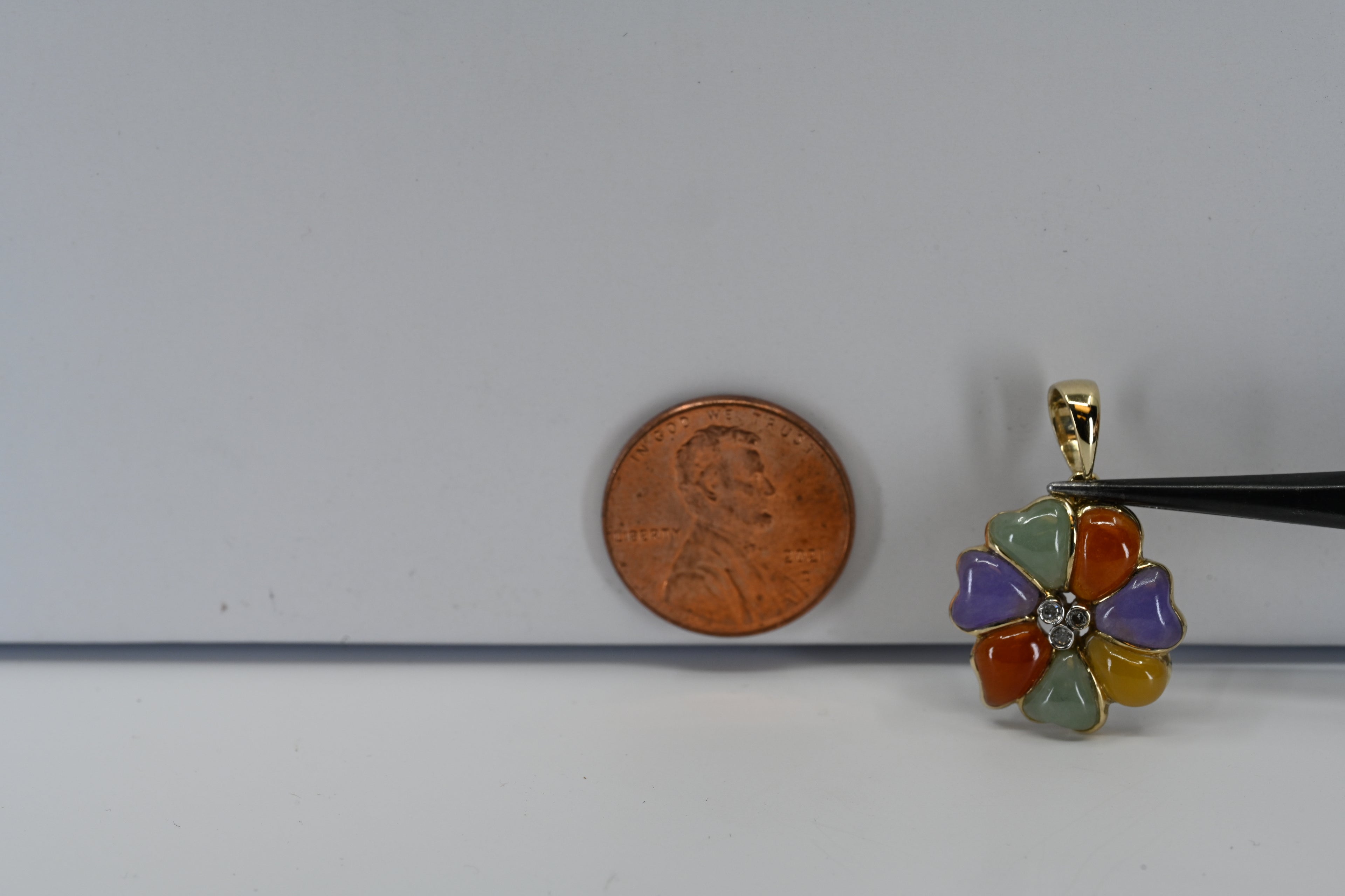 Sterling Silver Multi-Colored Flower Pendant