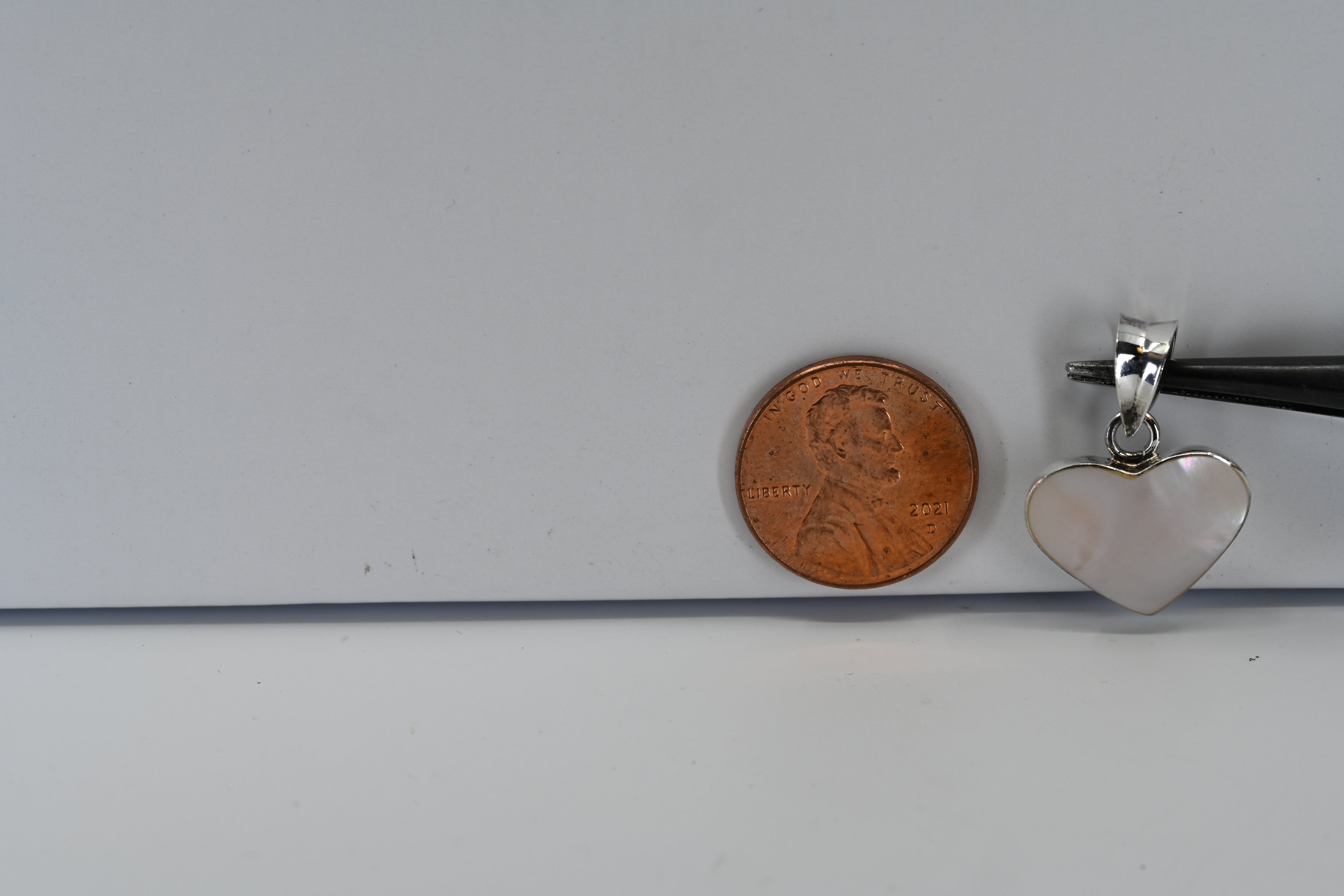 Sterling Silver Mother of Pearl Heart Pendant