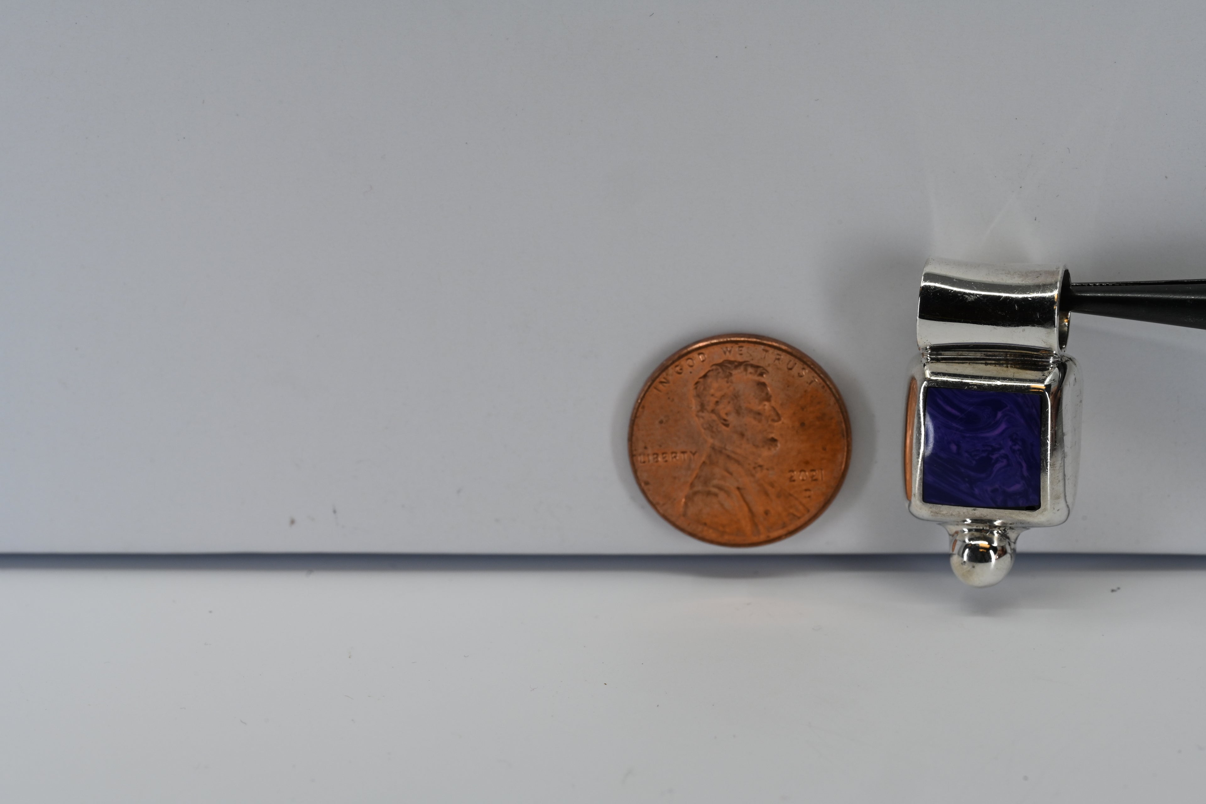Sterling Silver Square Purple Stone Pendant