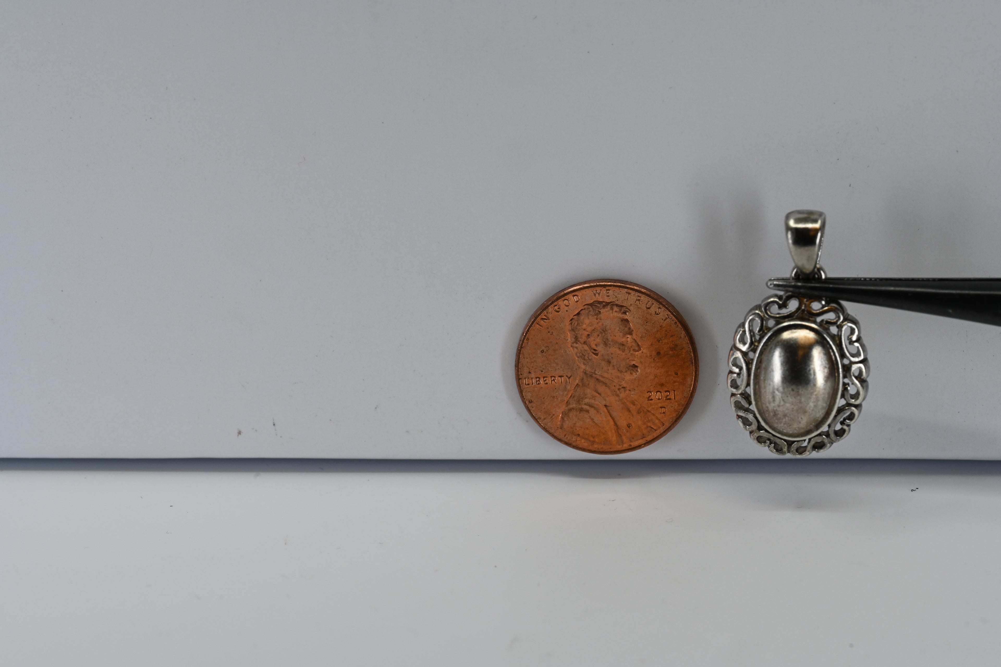 Sterling Silver Oval Dome Pendant