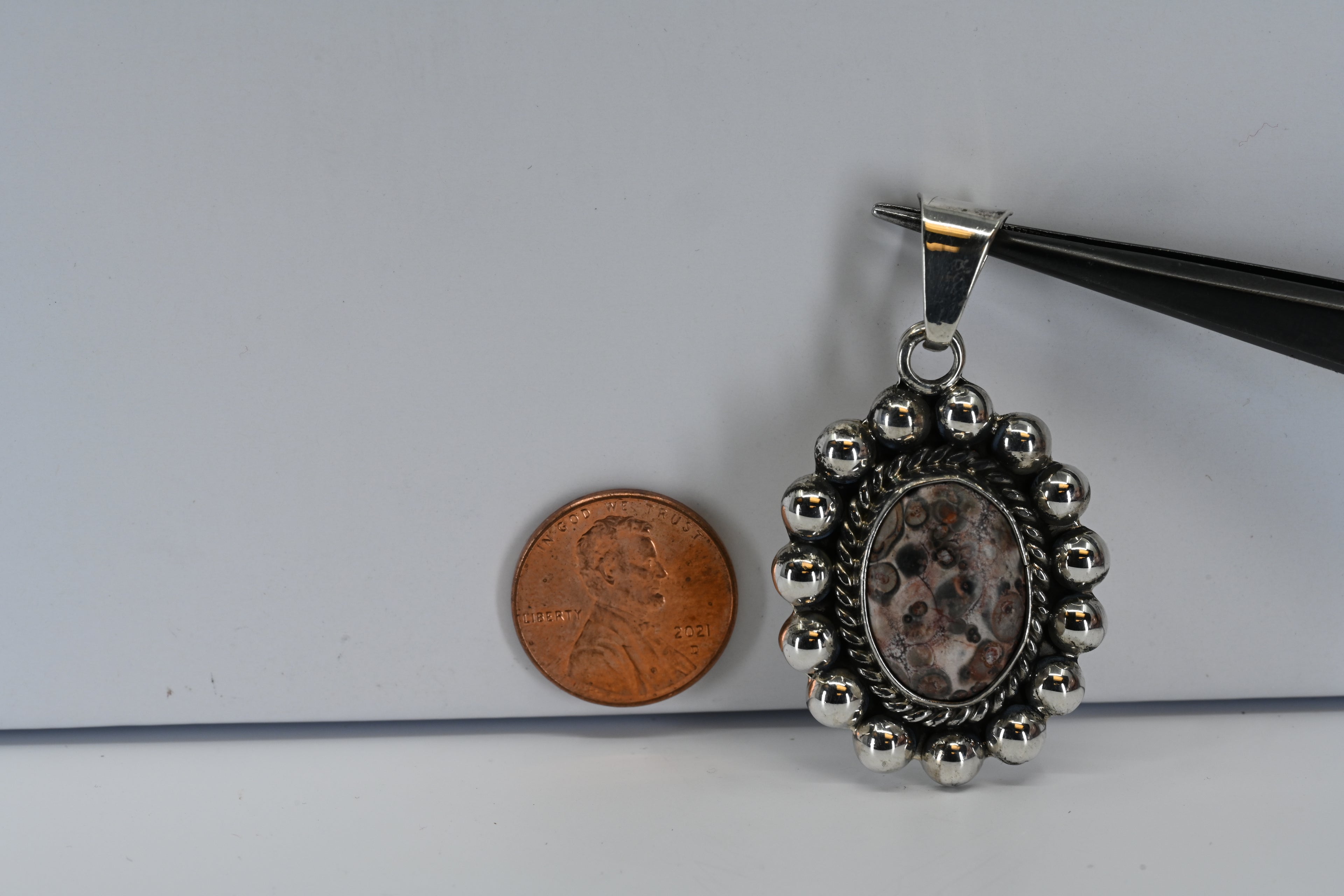 Sterling Silver Oval Cabochon Cut Pendant