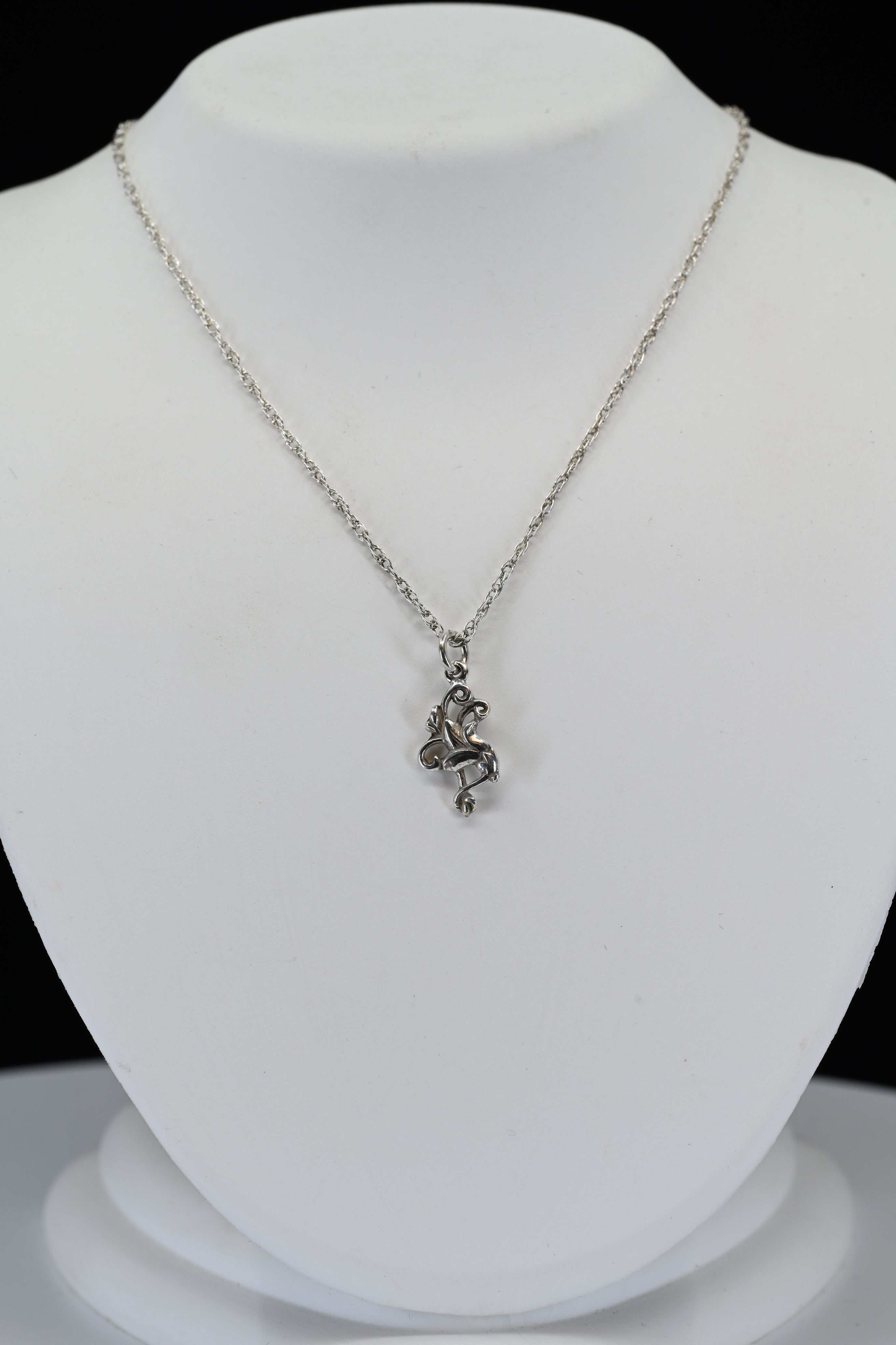 Sterling Silver Floral Necklace