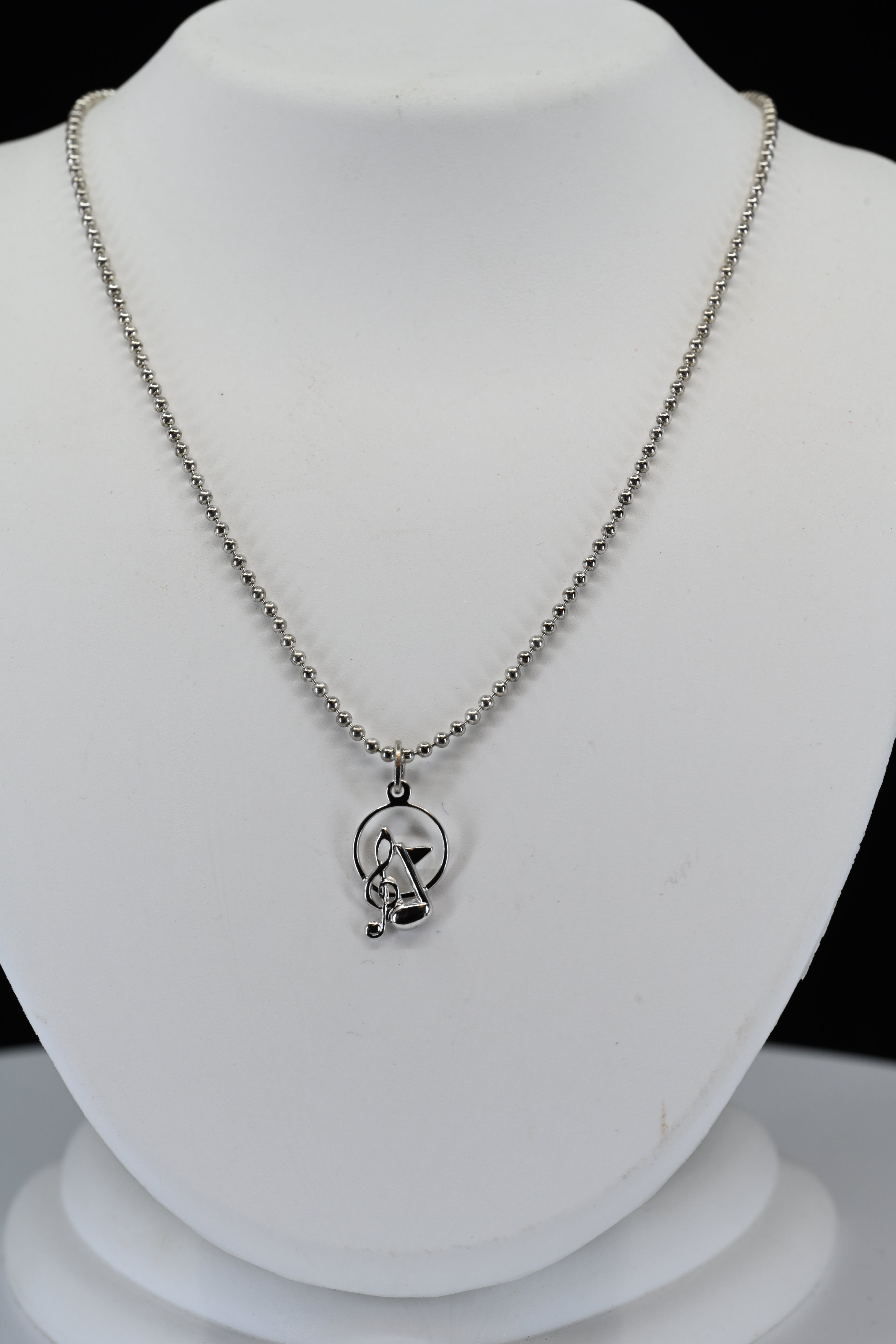 Sterling Silver Music Notes Necklace