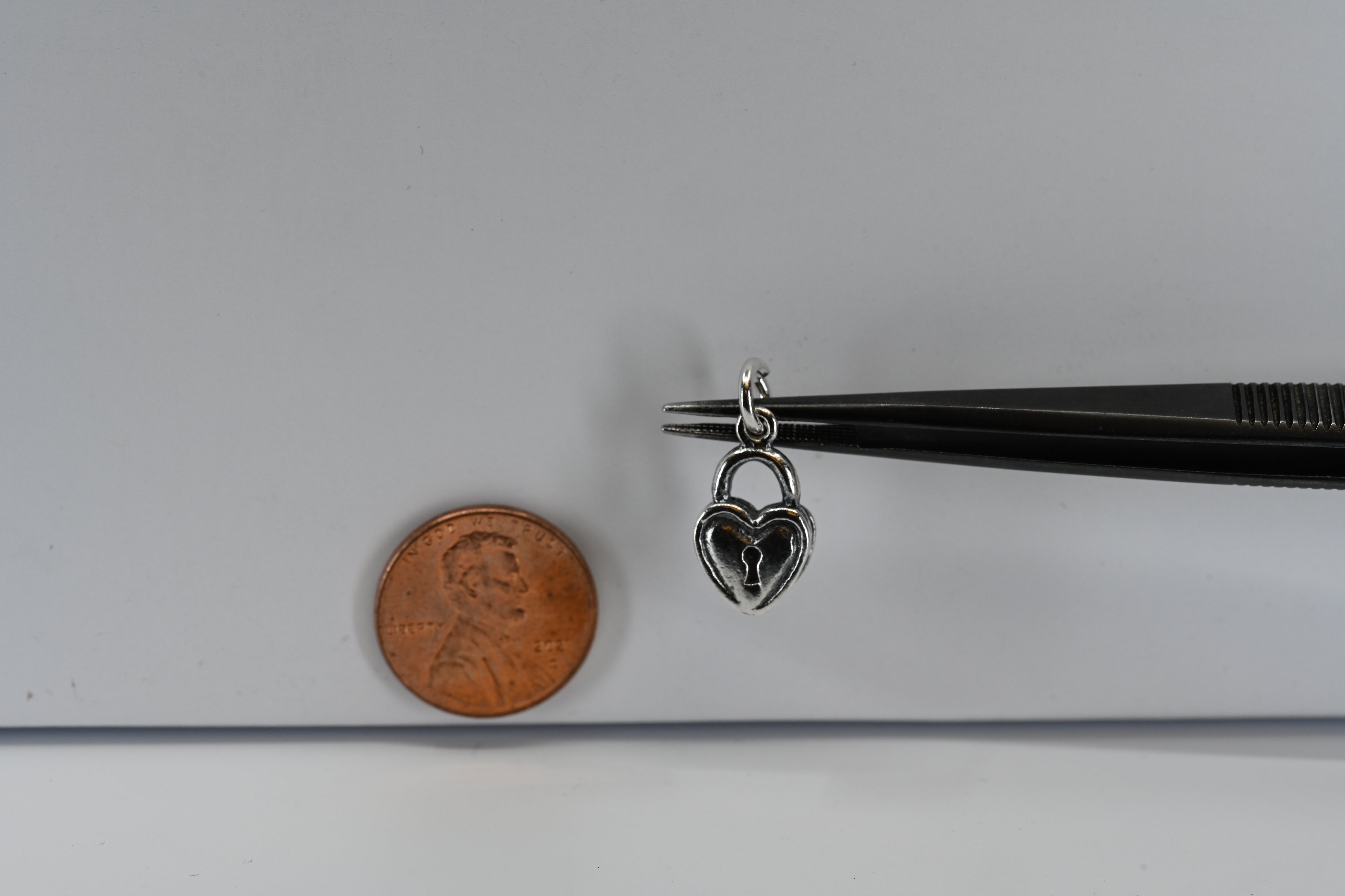 Sterling Silver Heart With Lock Charm