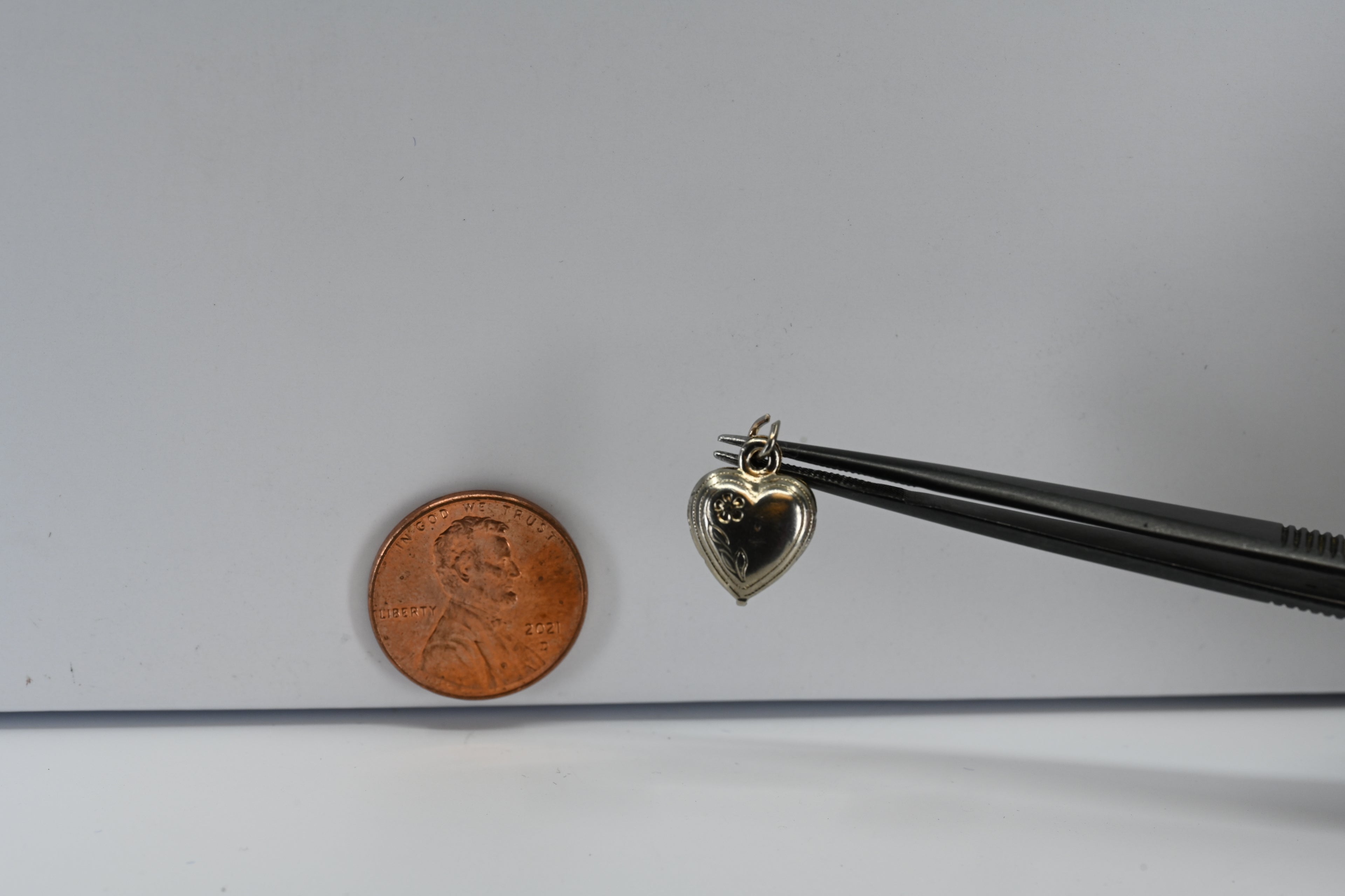 Sterling Silver Floral Heart Charm