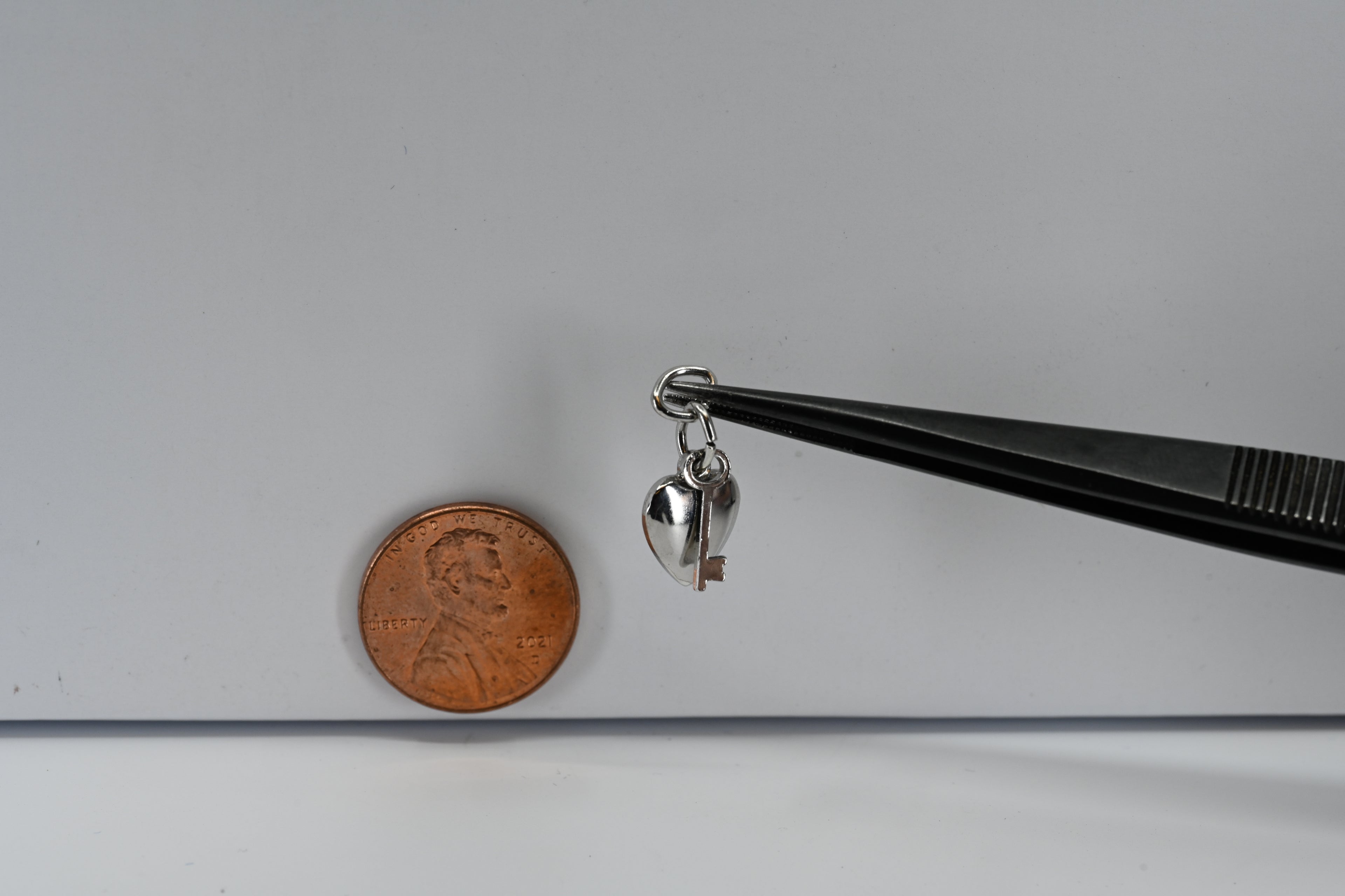 Sterling Silver Heart Lock And Key Charm