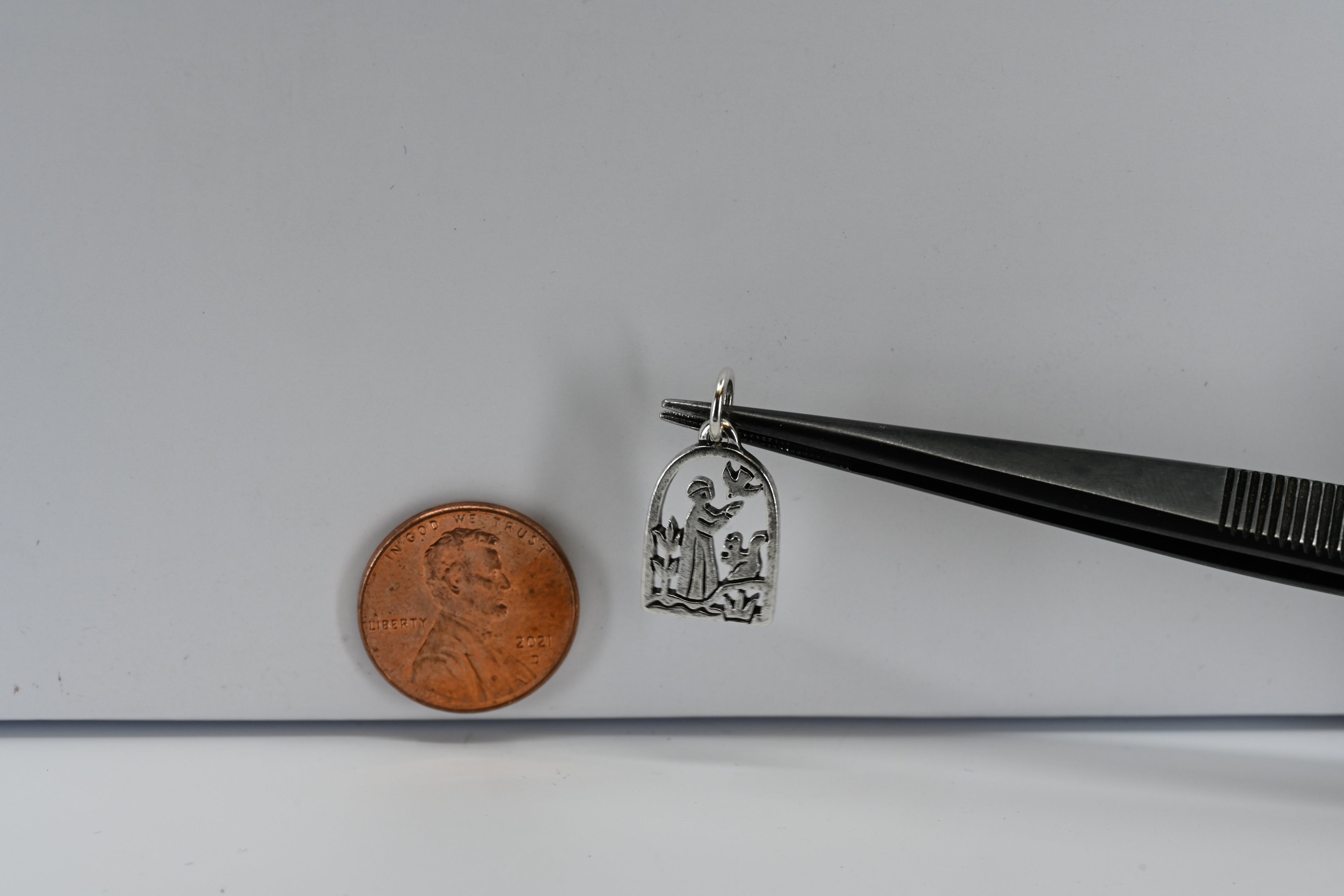 Sterling Silver  St. Francis Loves the Animals charm