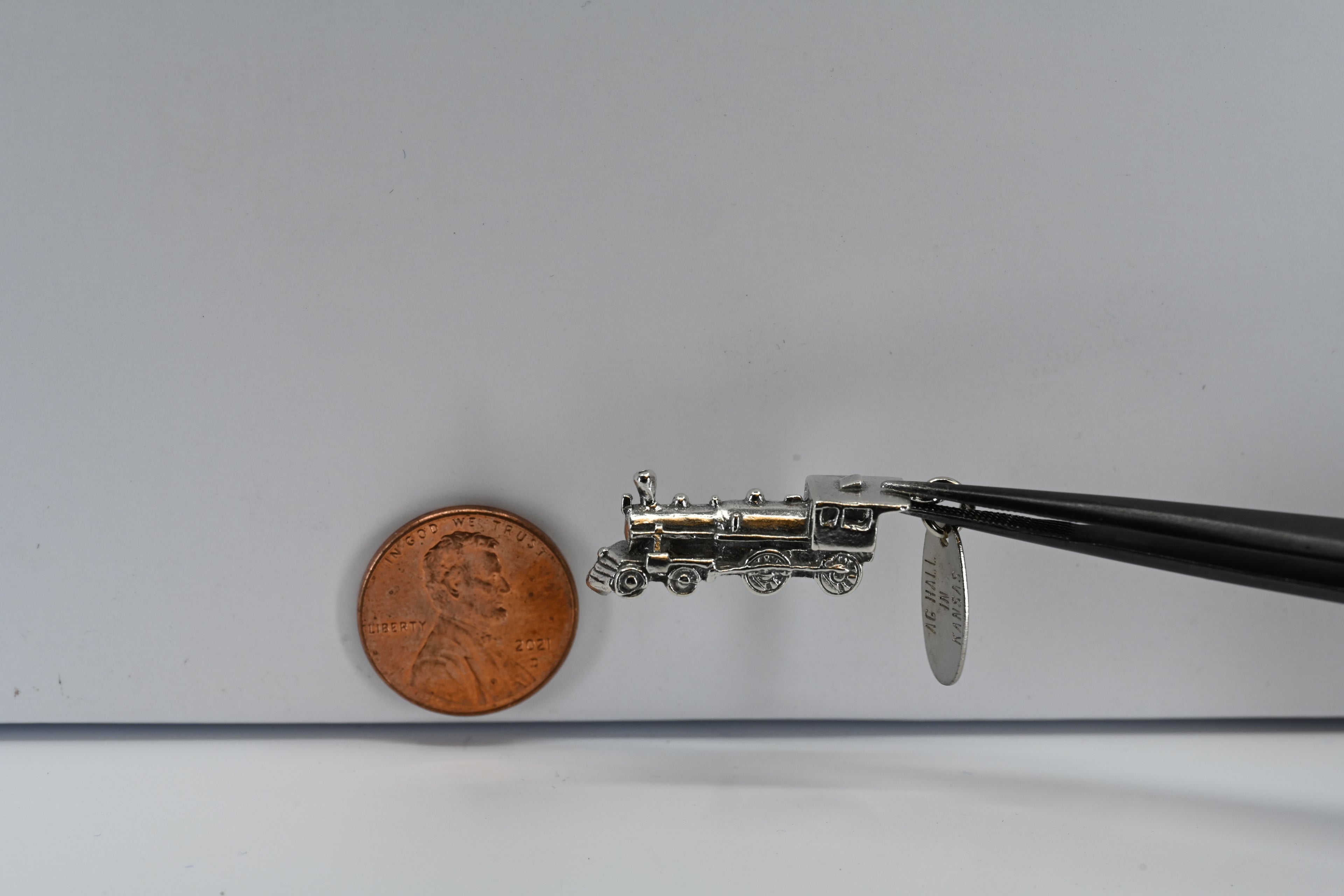 Sterling Silver AG Hall in Kansas Train Charm