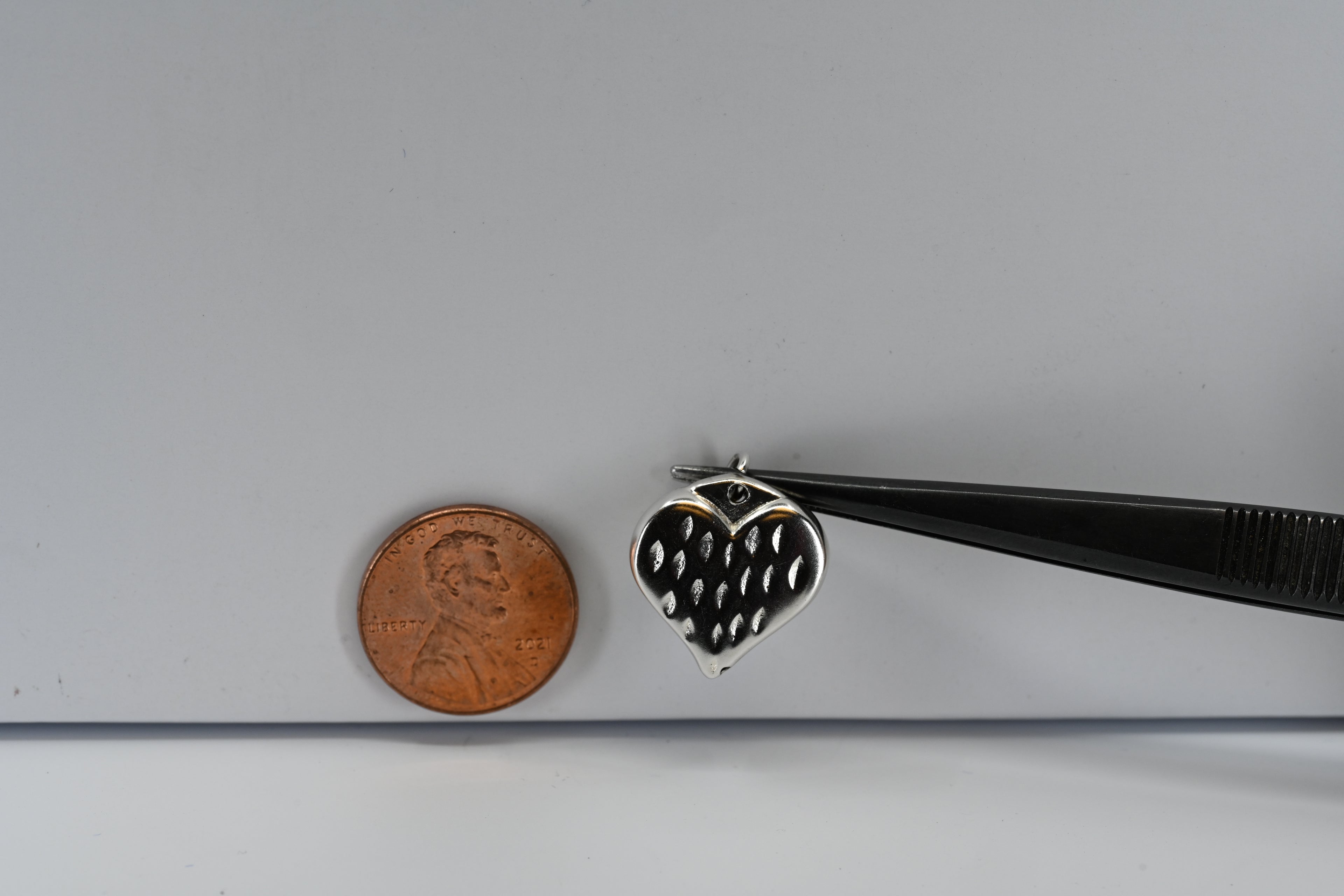 Sterling Silver Textured Heart Charm