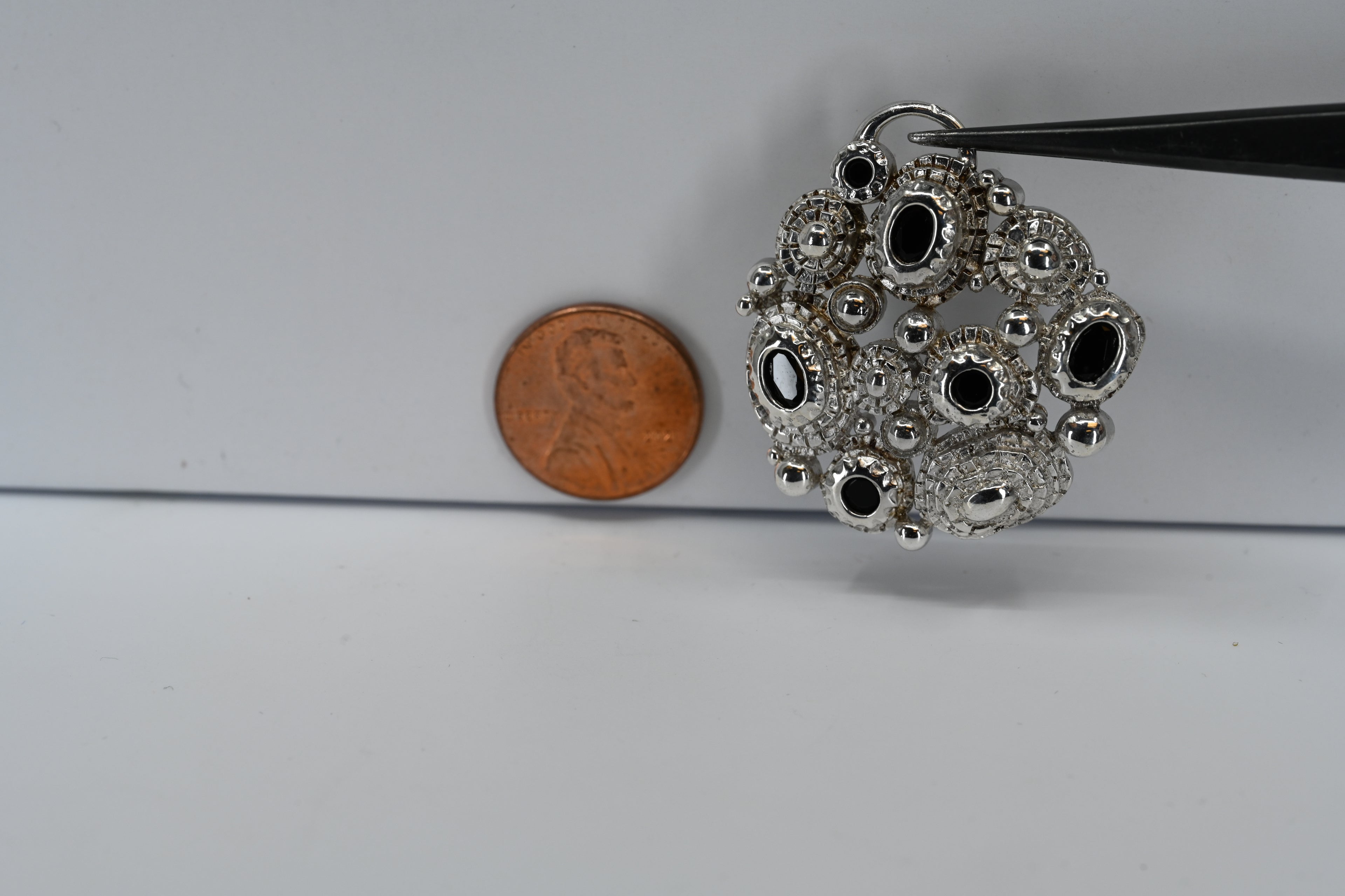 Sterling Silver Black Stone Pendant