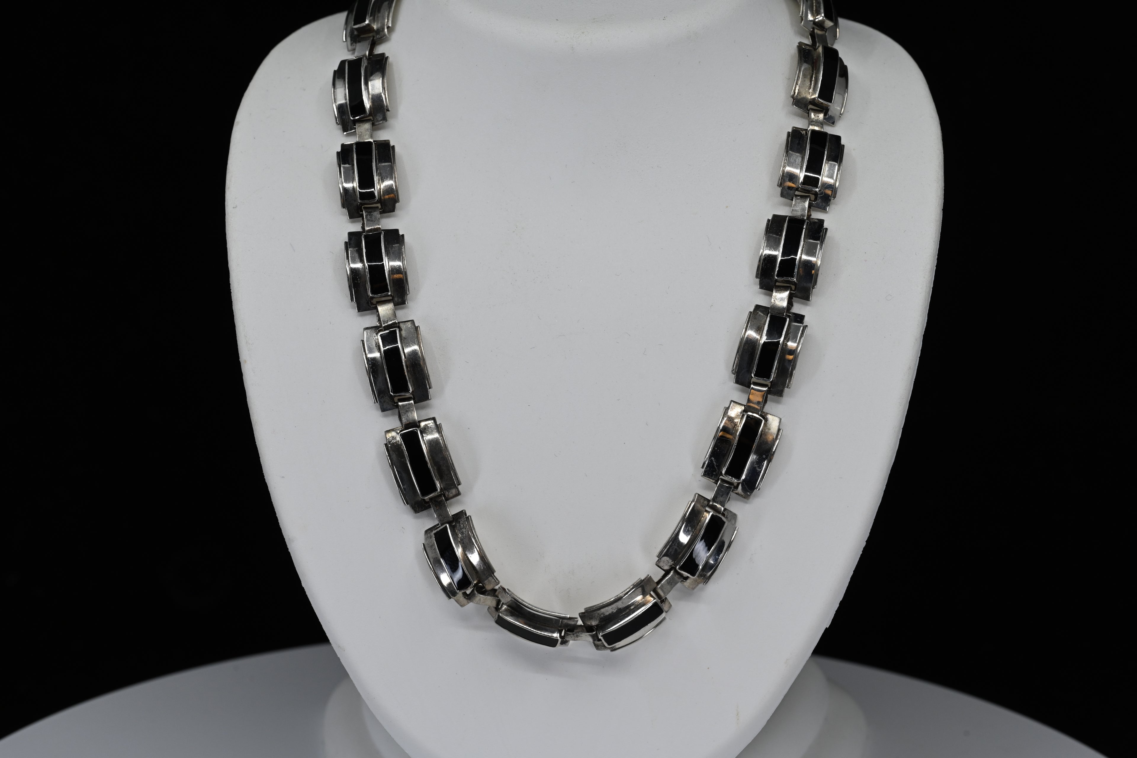 Sterling Silver Black Stone Necklace