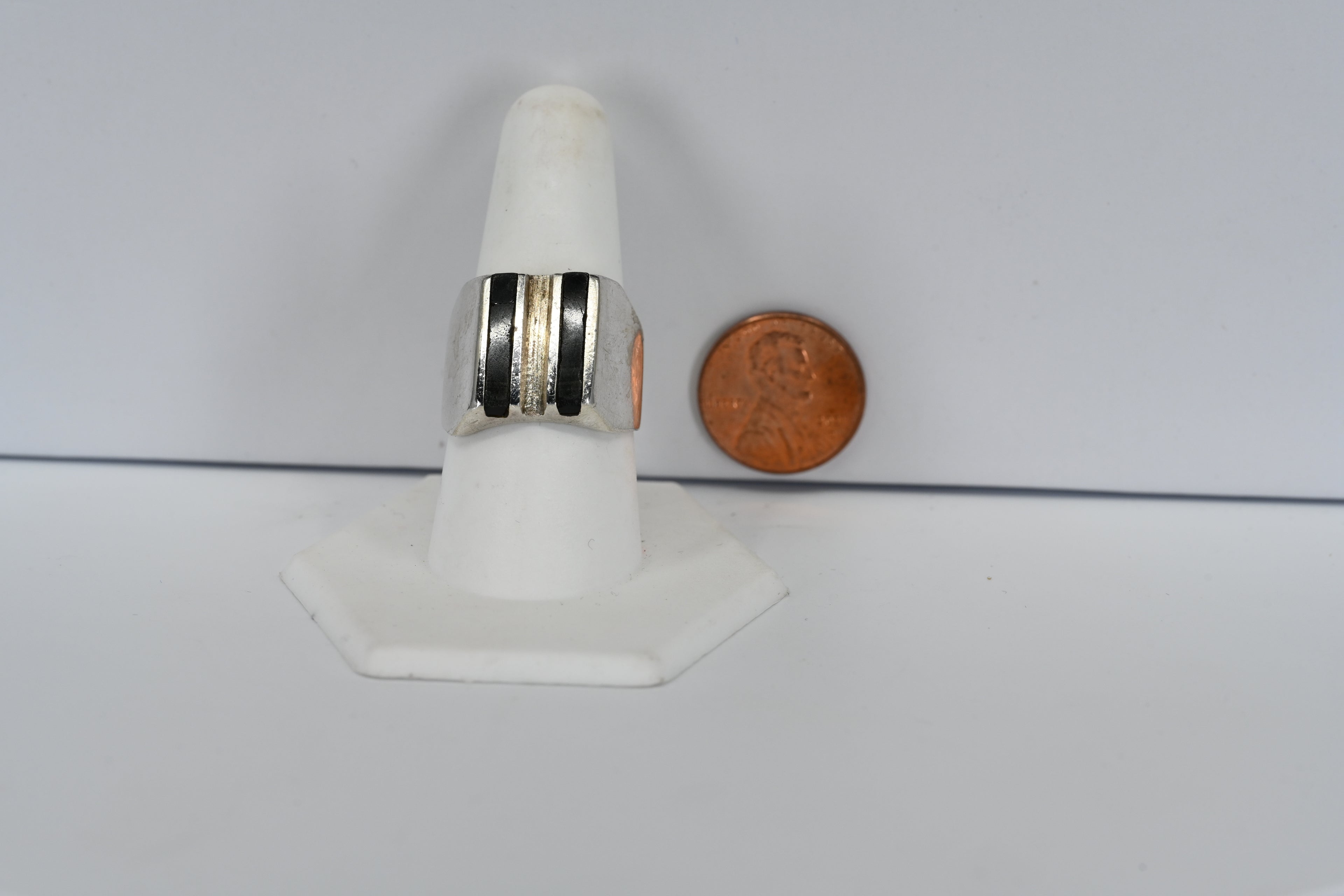 Sterling Silver Black Stone Ring