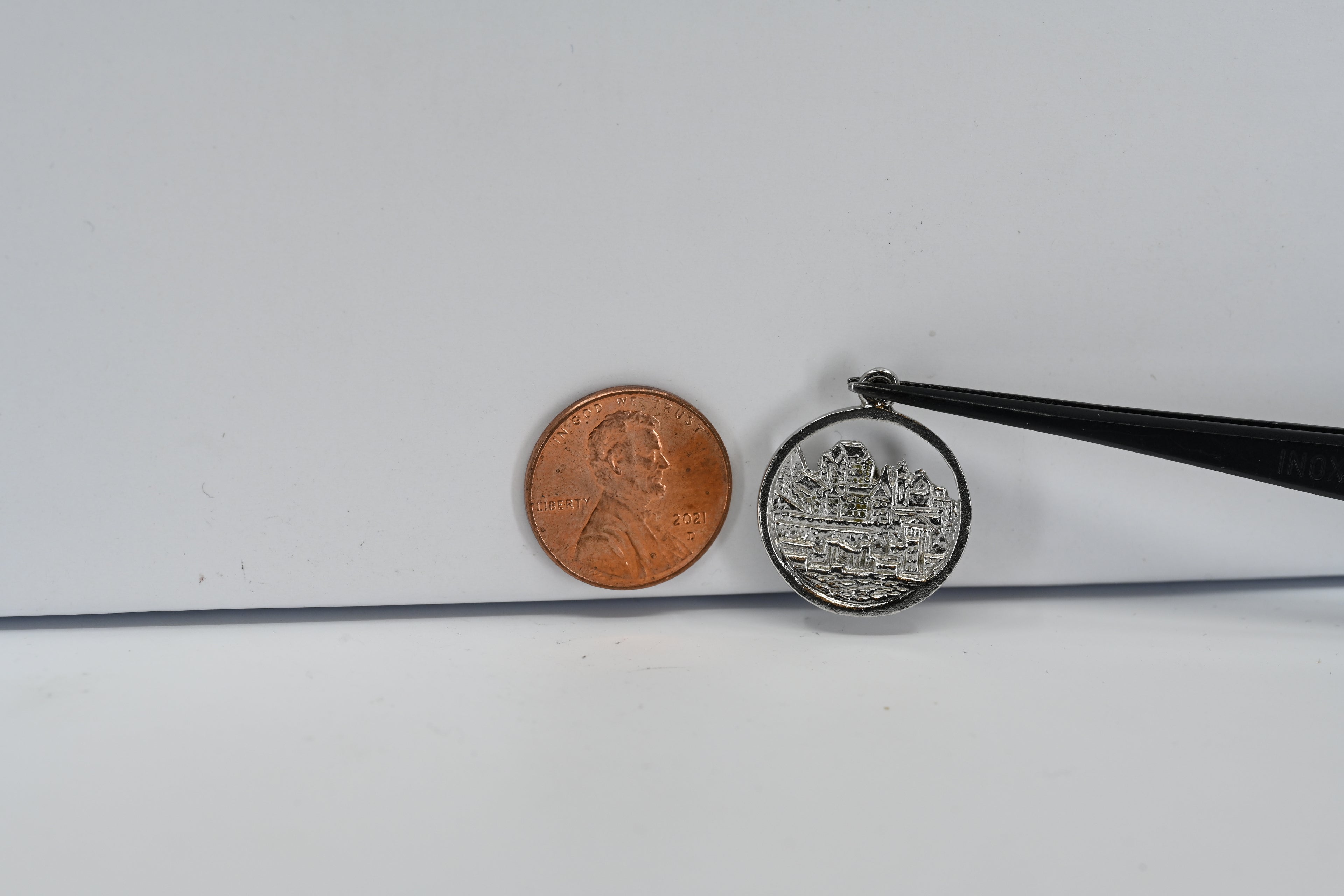Sterling Silver Round Quebec Charm
