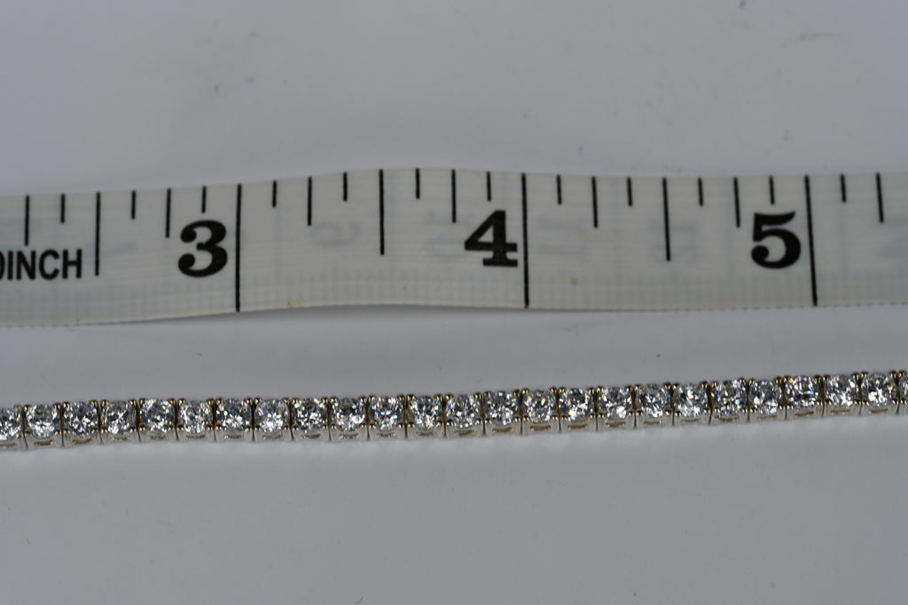 Sterling Silver Colorless Zirconia Box Clasp Tennis Bracelet