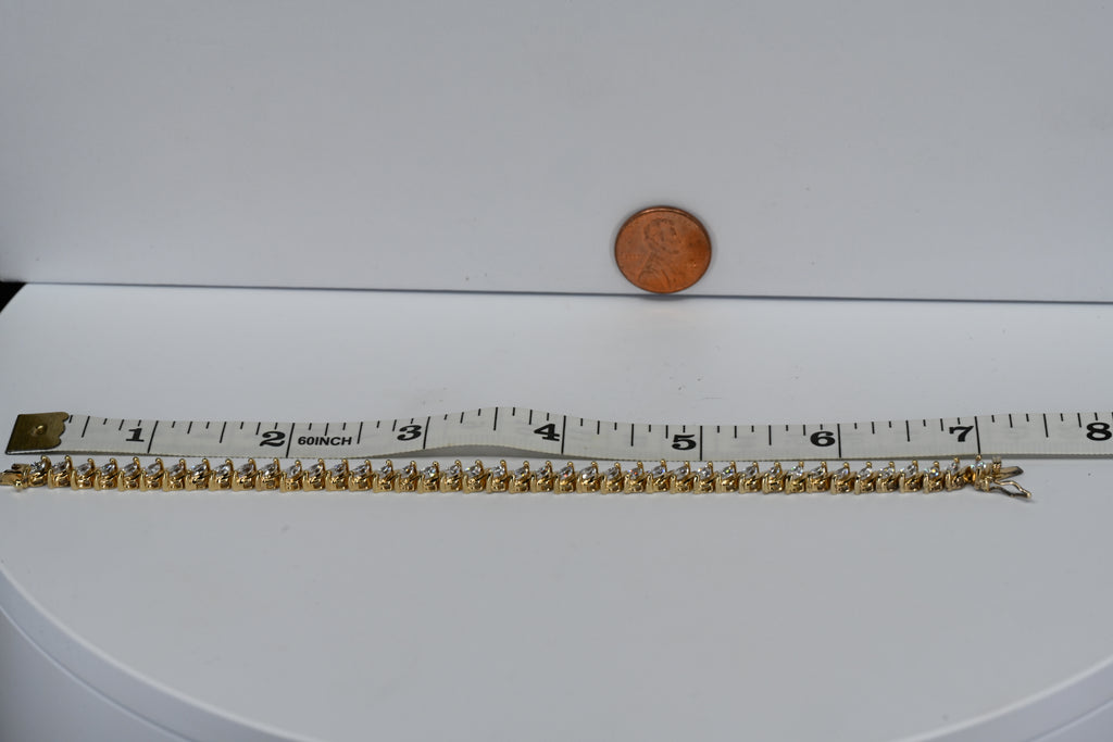 Sterling Silver Colorless Cubic Zirconia Box Clasp Bracelet