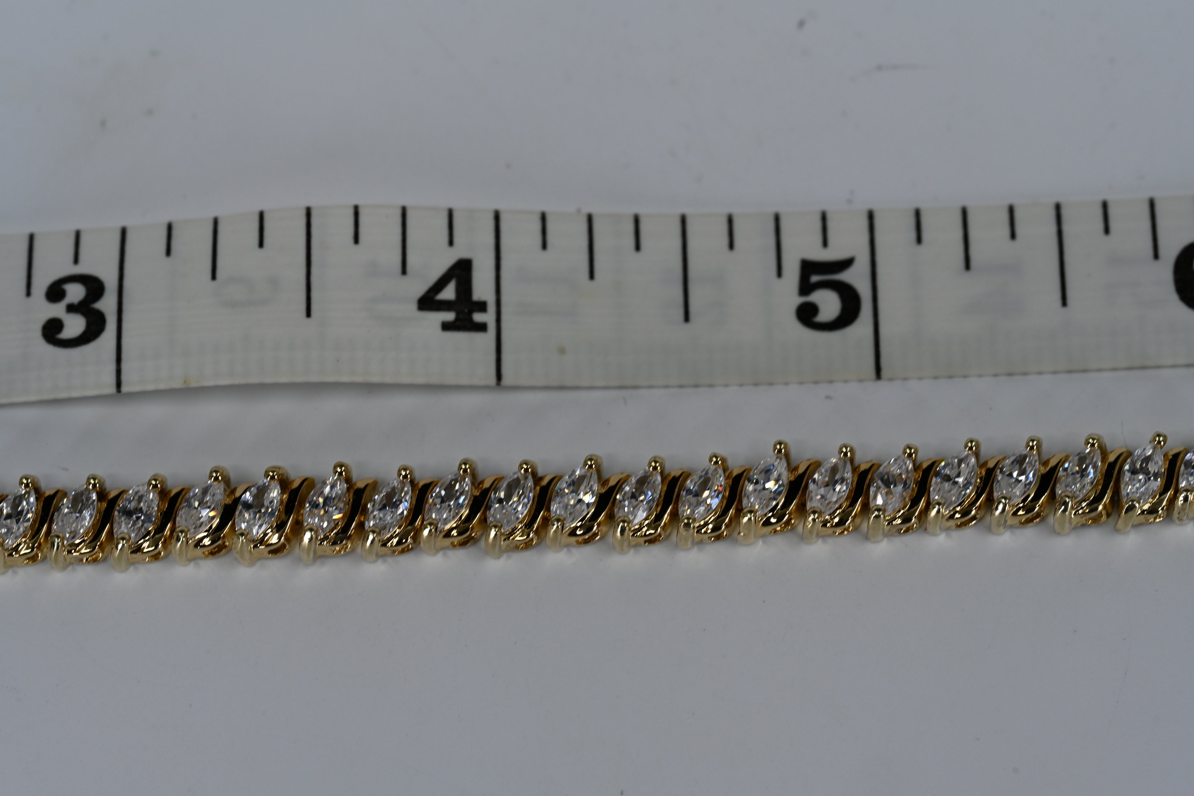 Sterling Silver Colorless Cubic Zirconia Box Clasp Bracelet