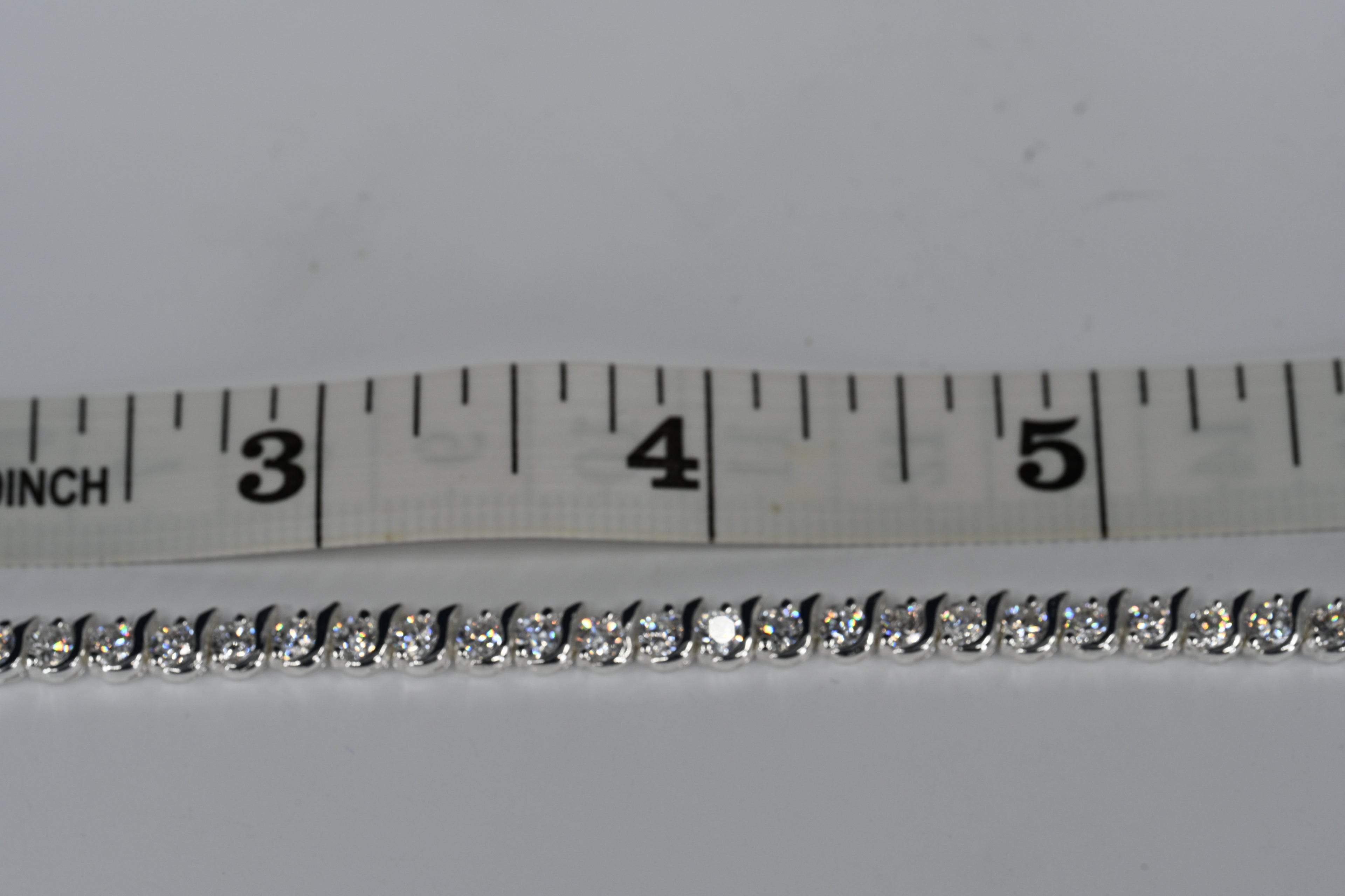 Sterling Silver Colorless Cubic Zirconia Box Clasp Bracelet