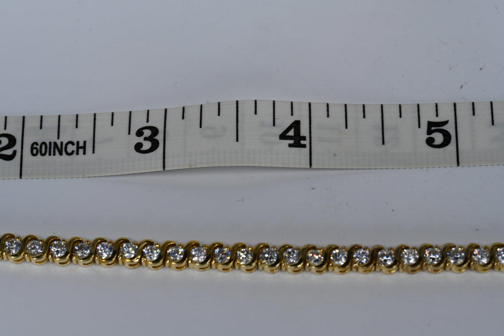 Sterling Silver Yellow Colorless Cubic Zirconia Bracelet