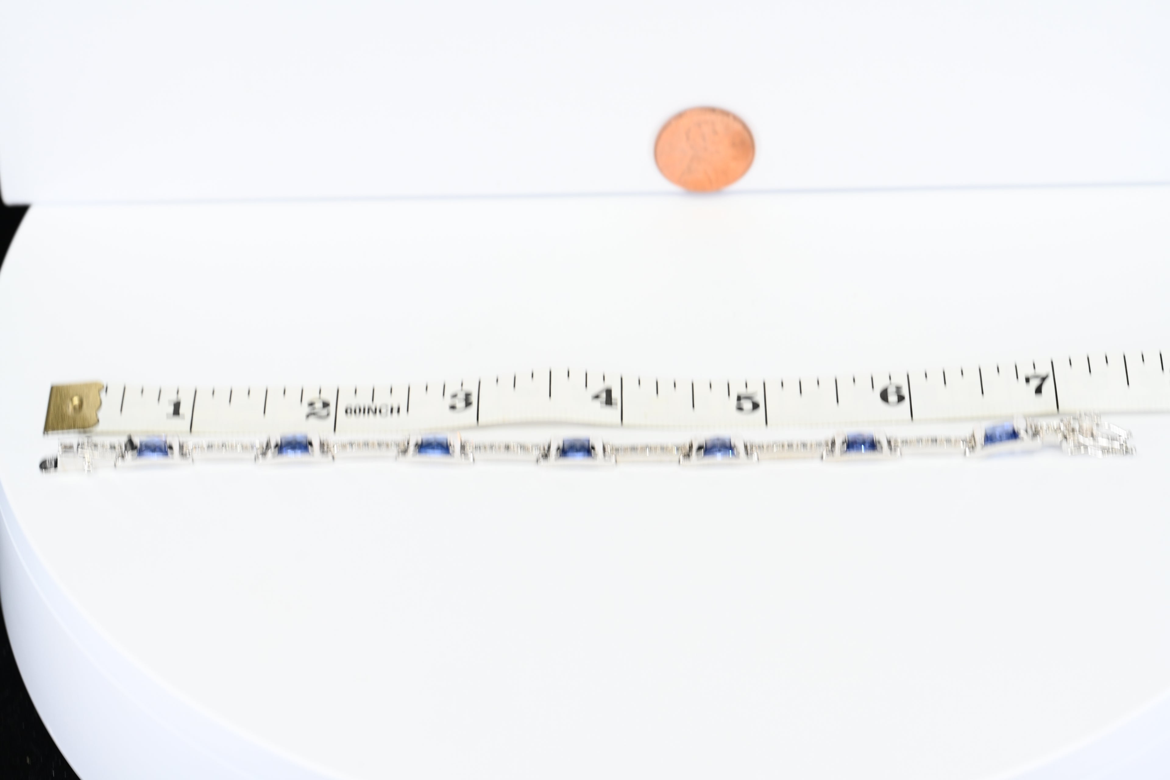 Sterling Silver Blue Stone Box Clasp Bracelet