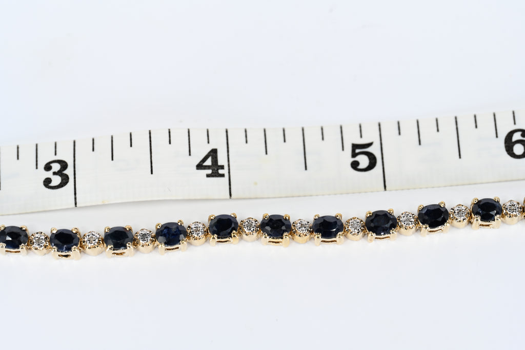 Sterling Silver Yellow Colored Blue Stone Box Clasp Bracelet