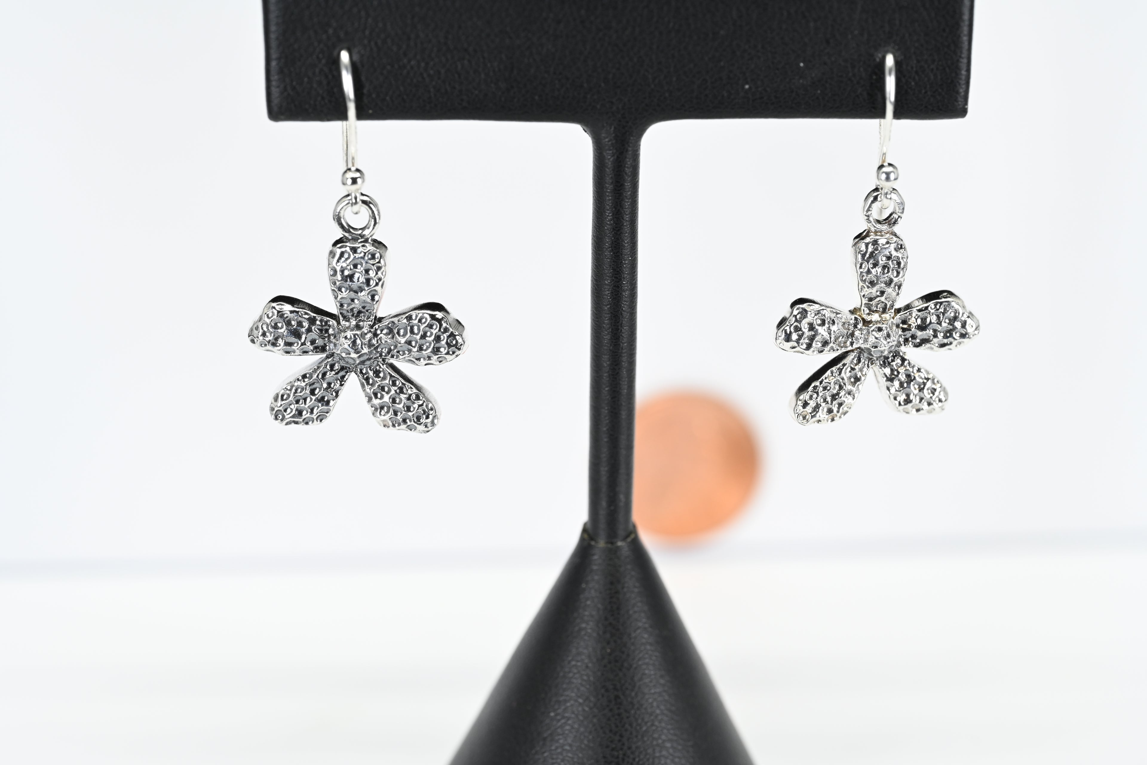 Sterling Silver Flower Shepard Hook Earring