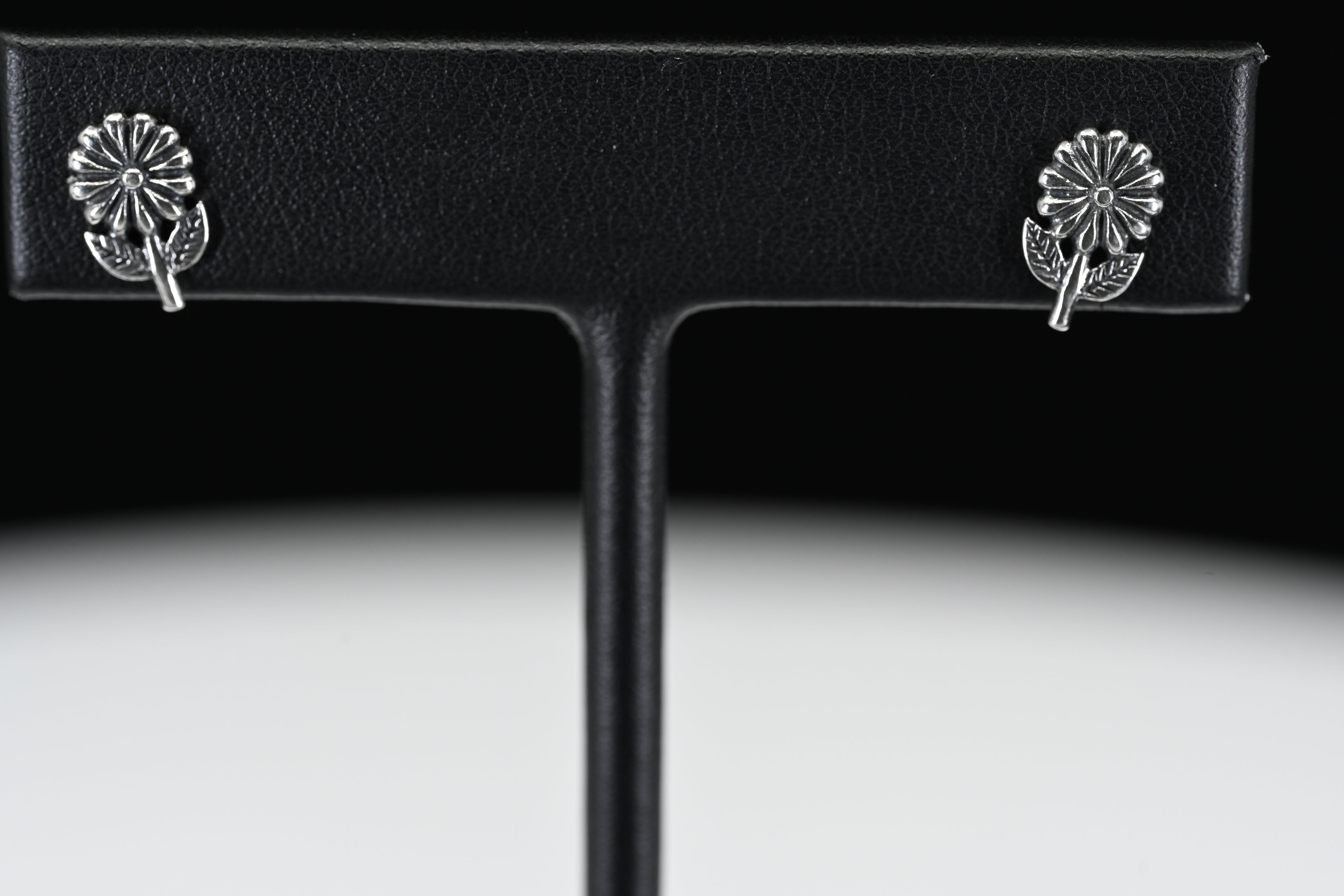 Sterling Silver Flower Stud Earrings