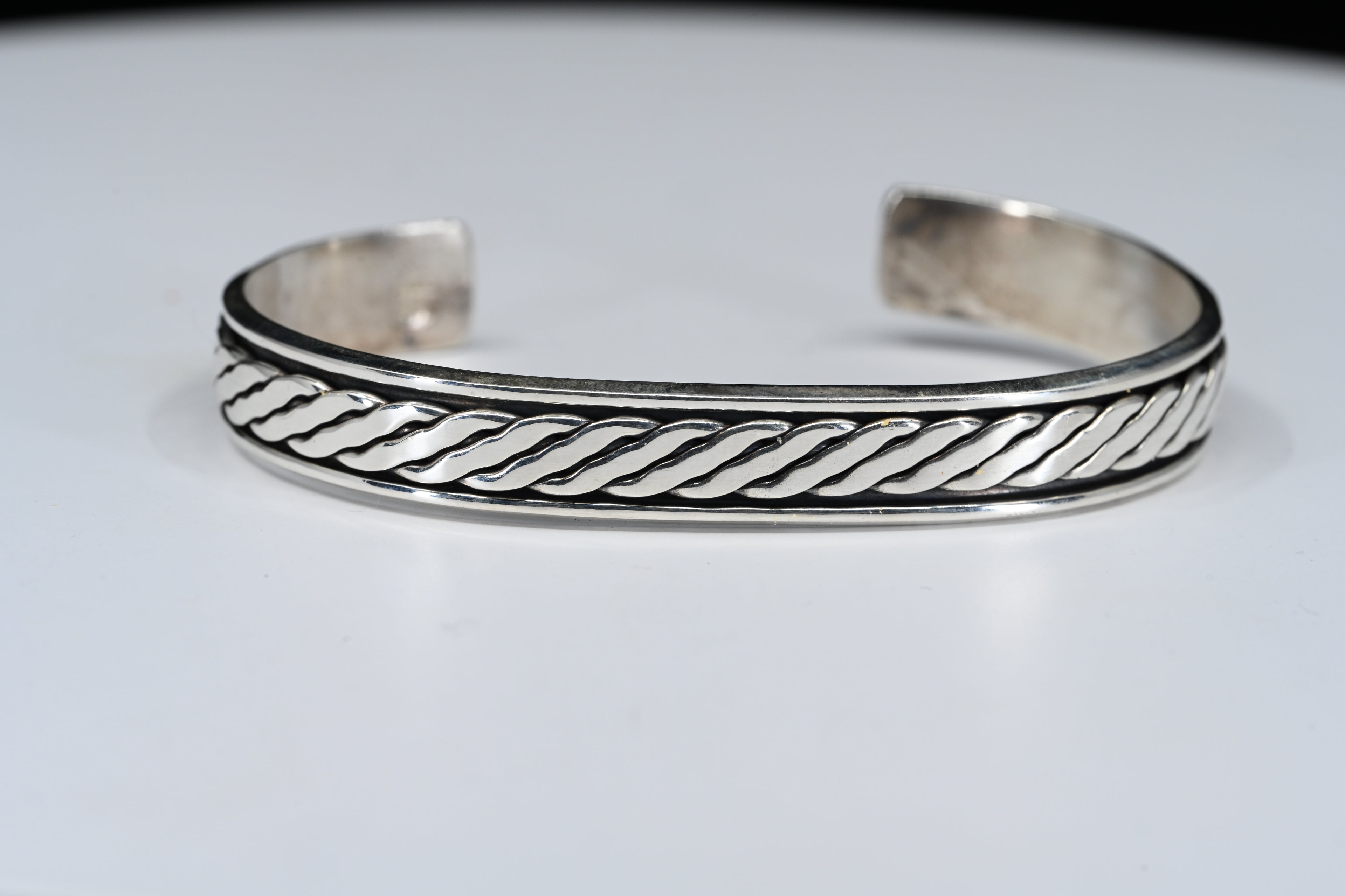 Sterling Silver Rope Design Cuff Bracelet