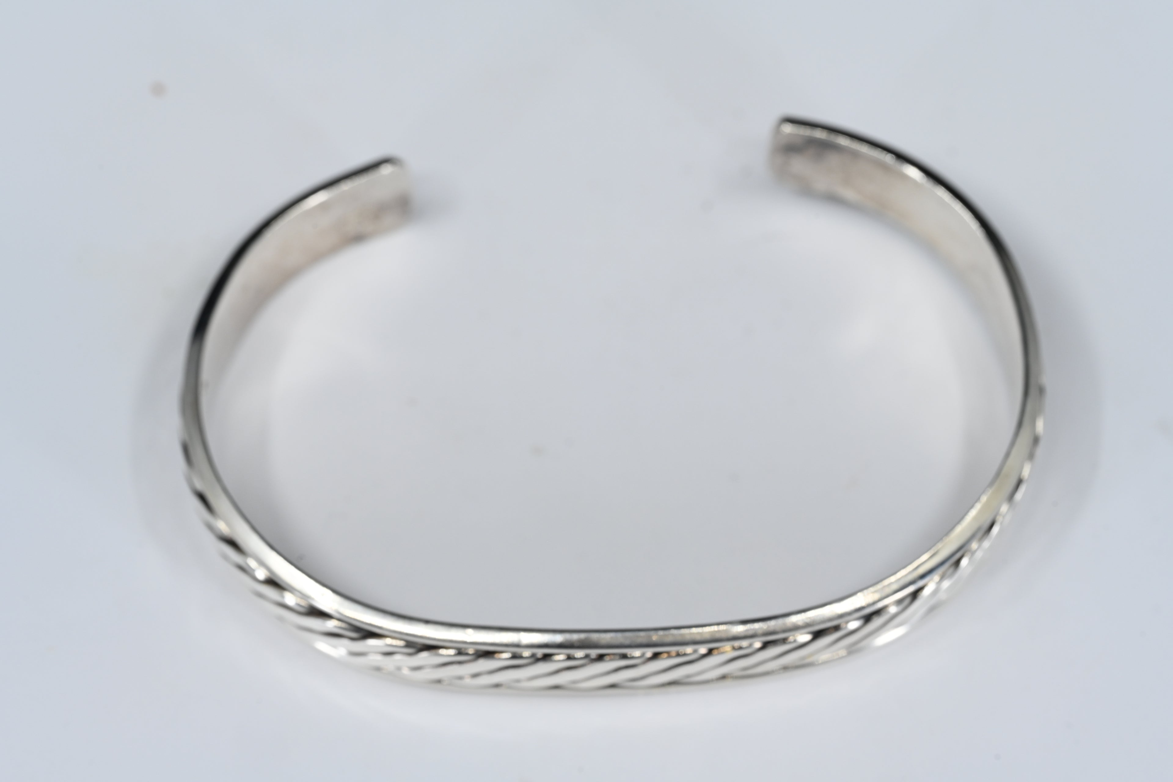 Sterling Silver Rope Design Cuff Bracelet